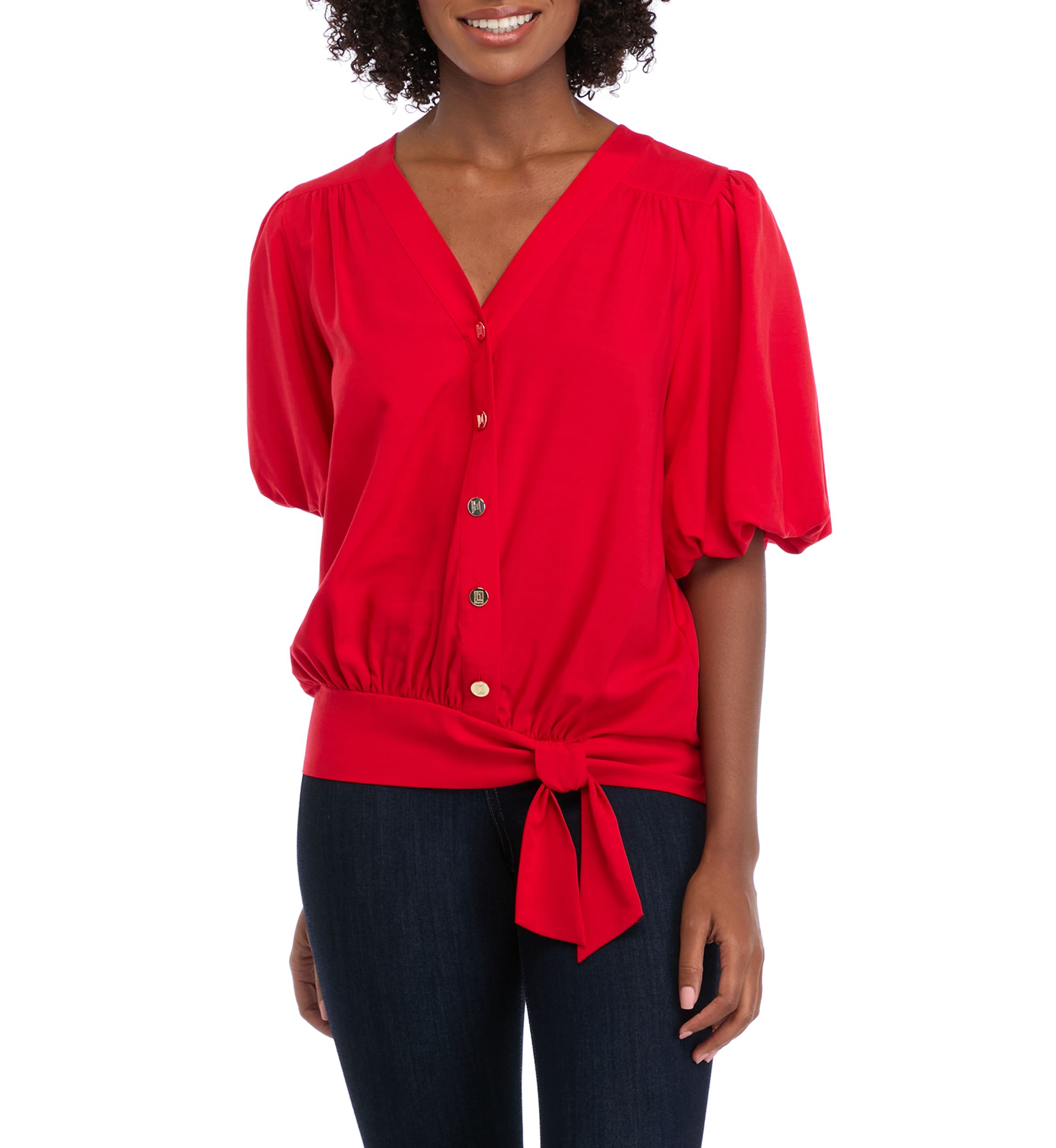 Womens Short Sleeve Wrap Blouse