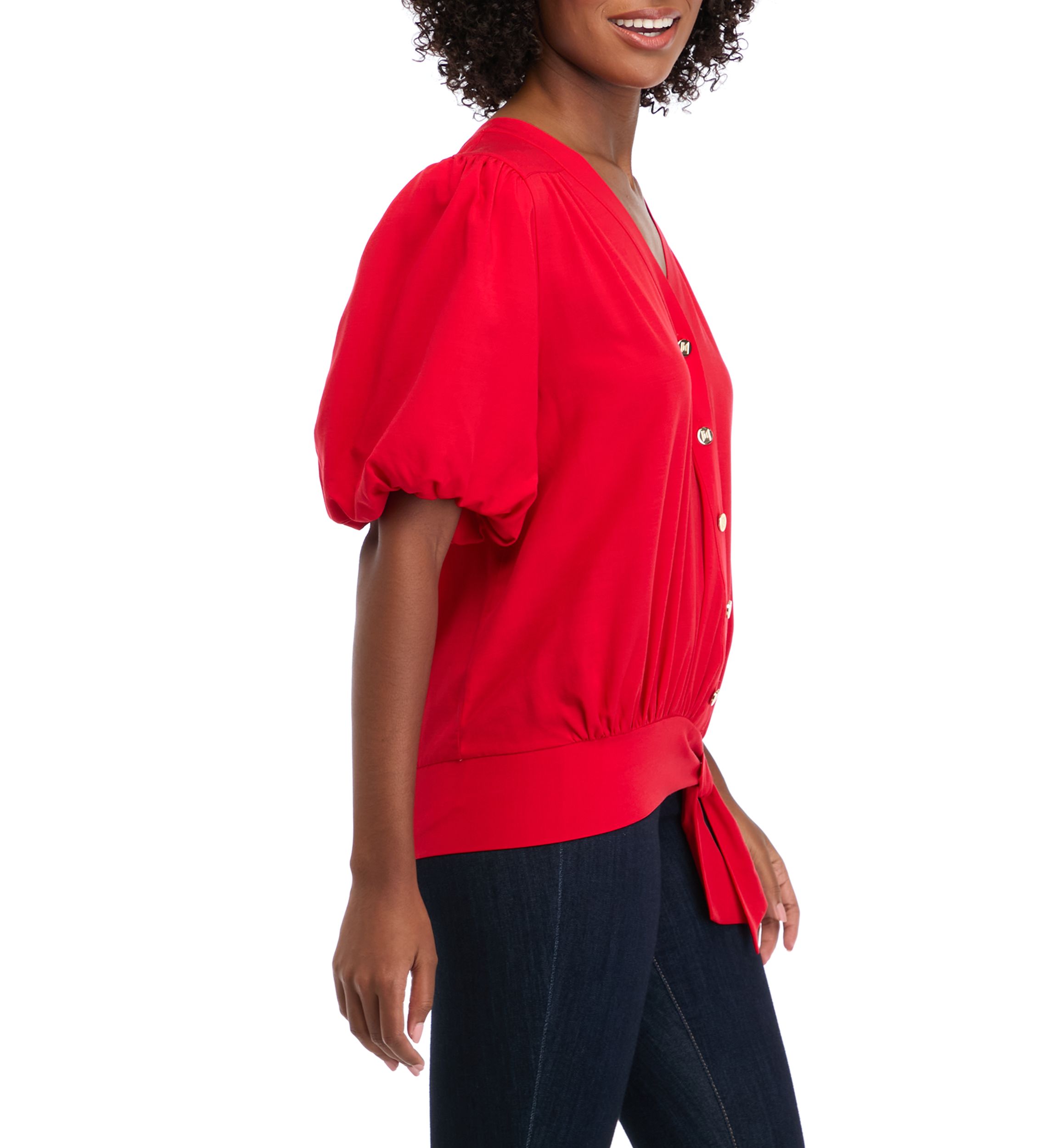 Womens Short Sleeve Wrap Blouse