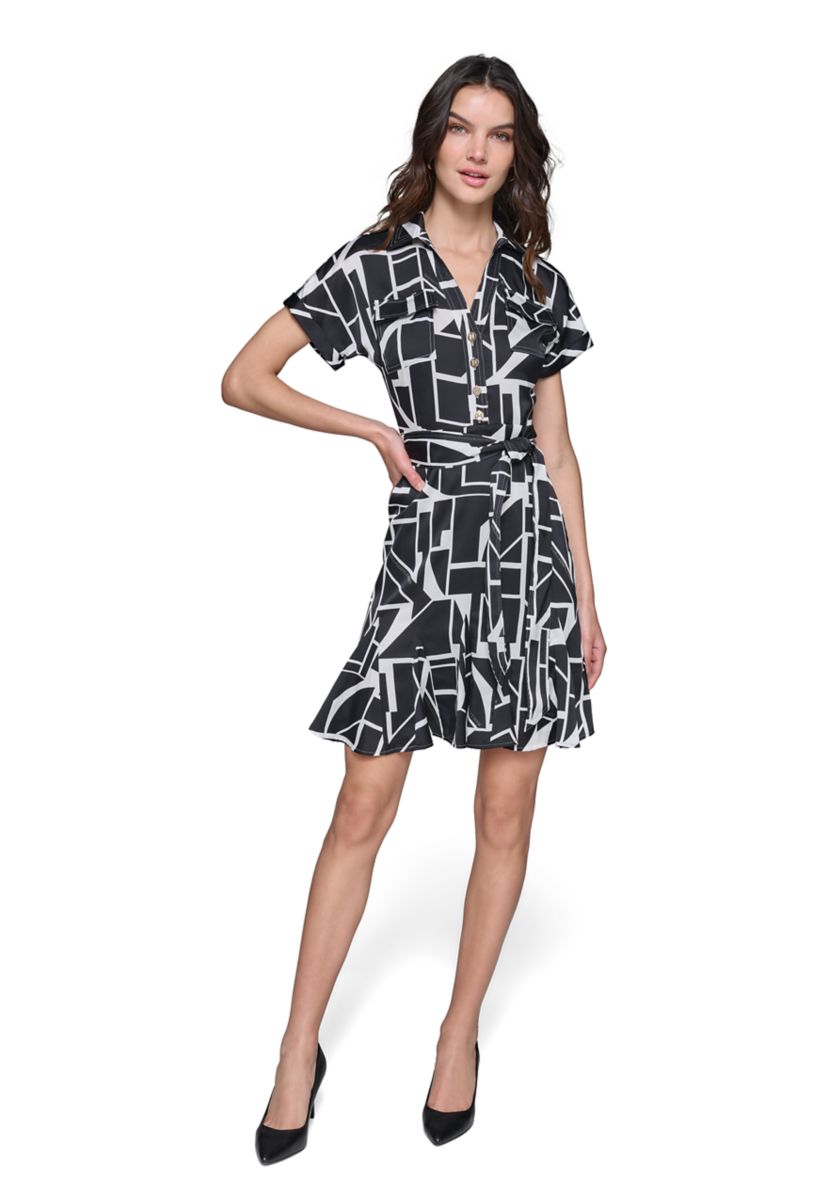 Womens Printed Shirtdress