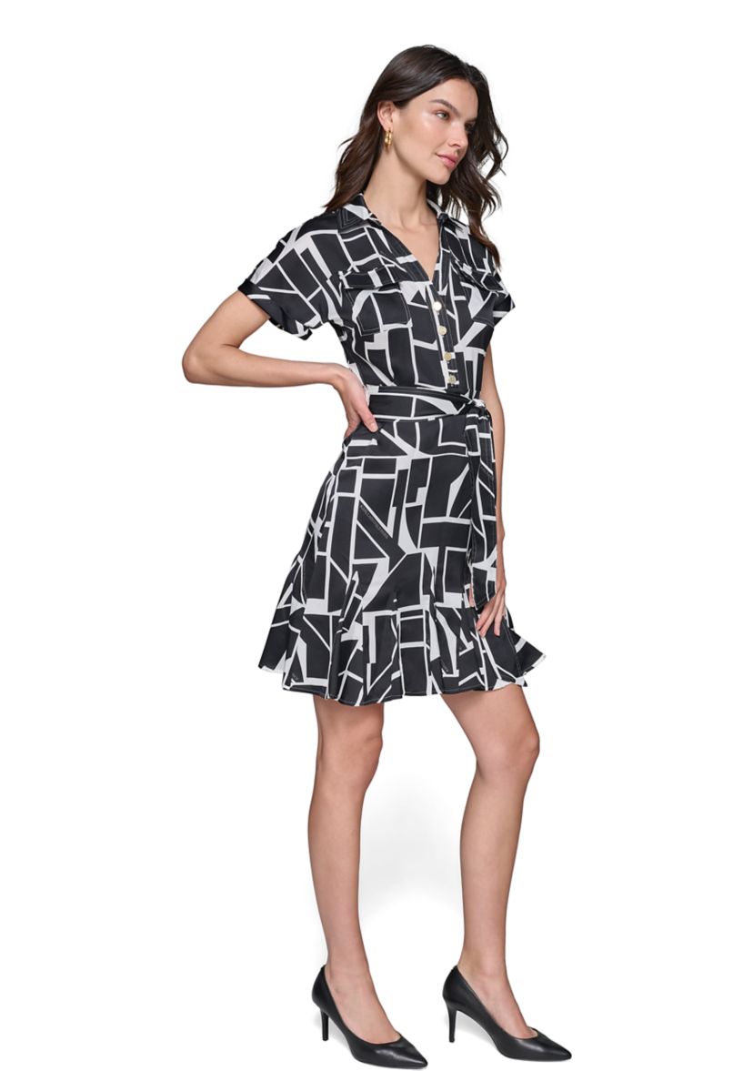 Womens Printed Shirtdress