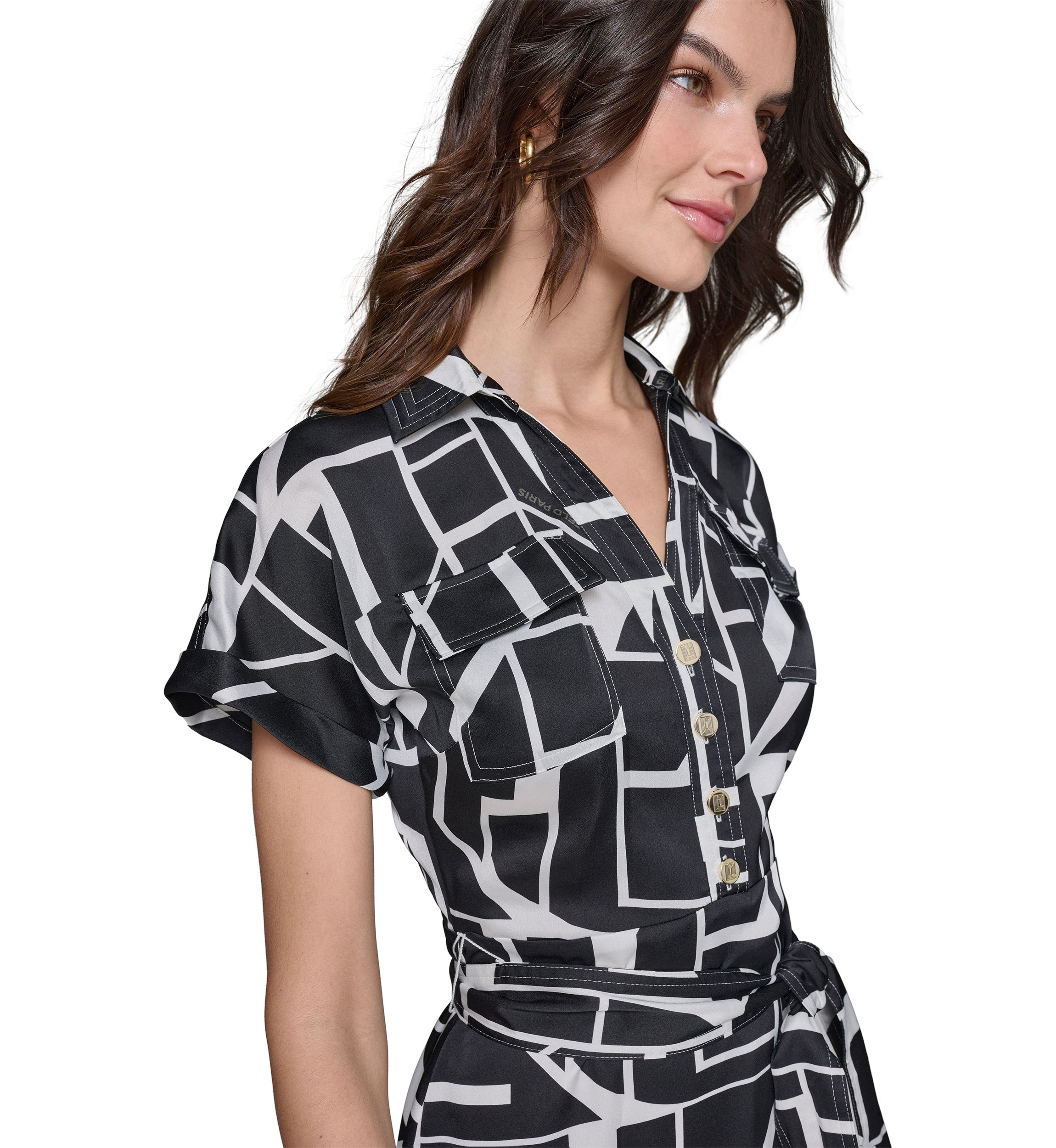 Womens Printed Shirtdress
