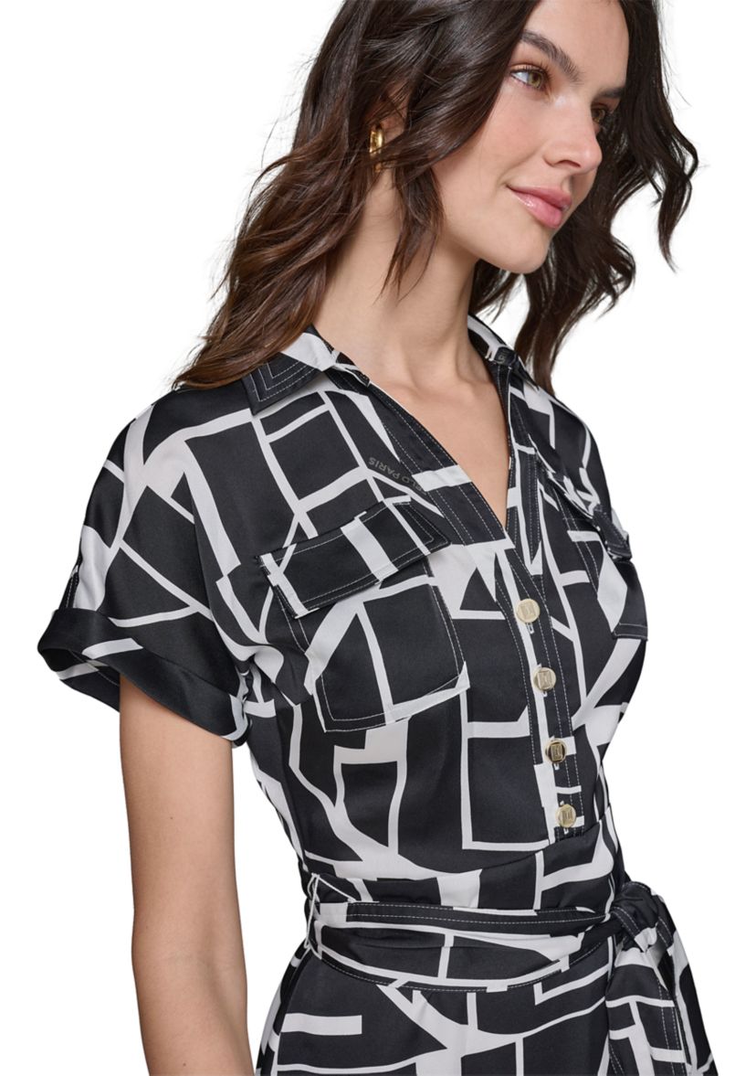 Womens Printed Shirtdress