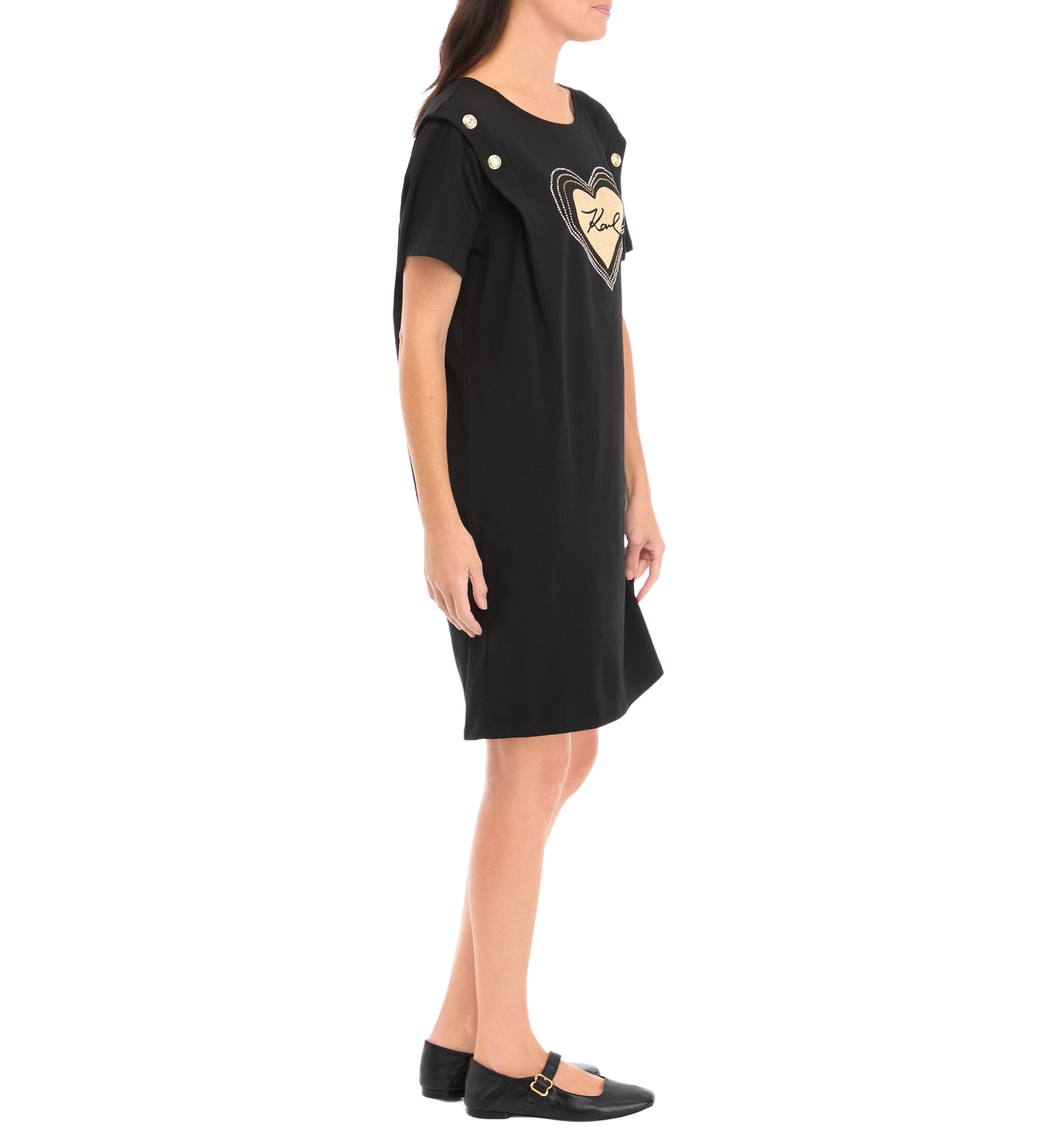 Womens Heart Karl Short Sleeve T-Shirt Dress