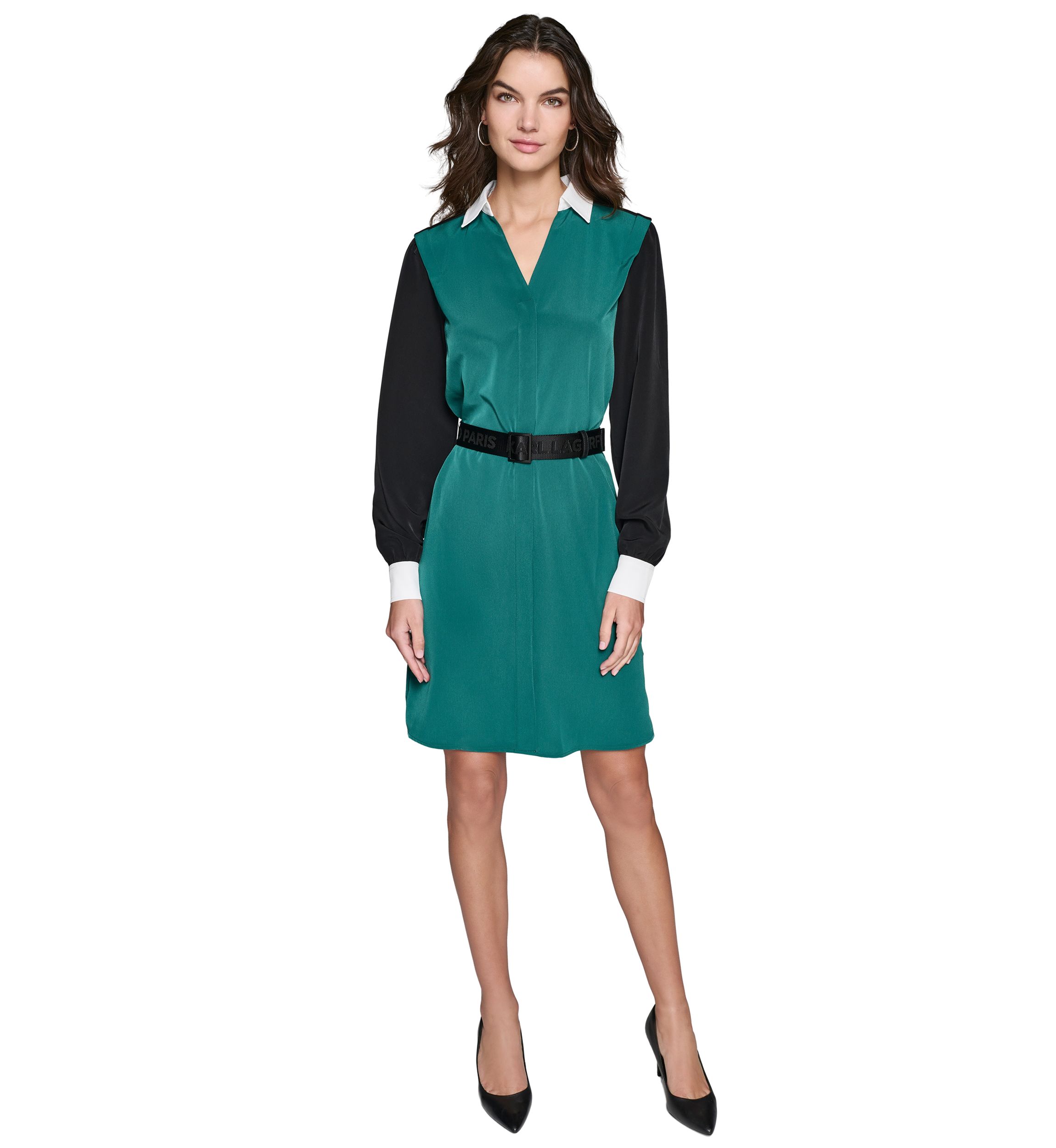 Karl Lagerfeld Colorblocked Shirtdress