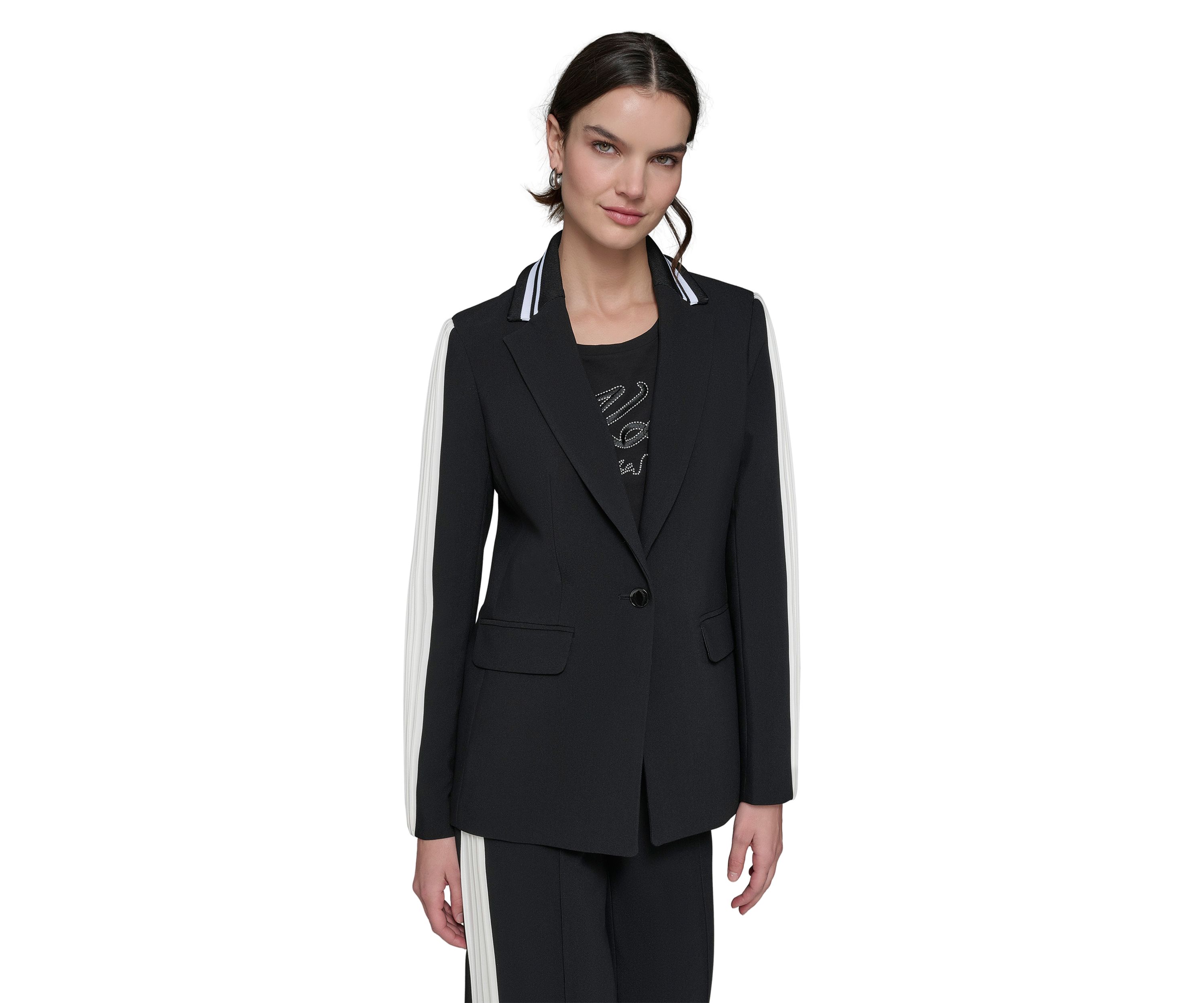 Womens Tipped Sleeve Blazer