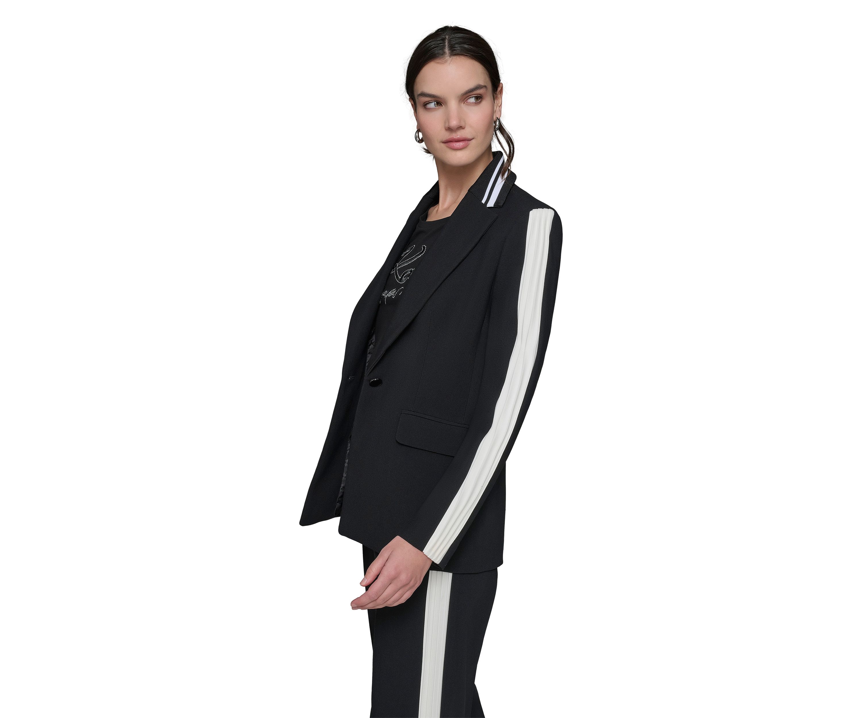 Womens Tipped Sleeve Blazer