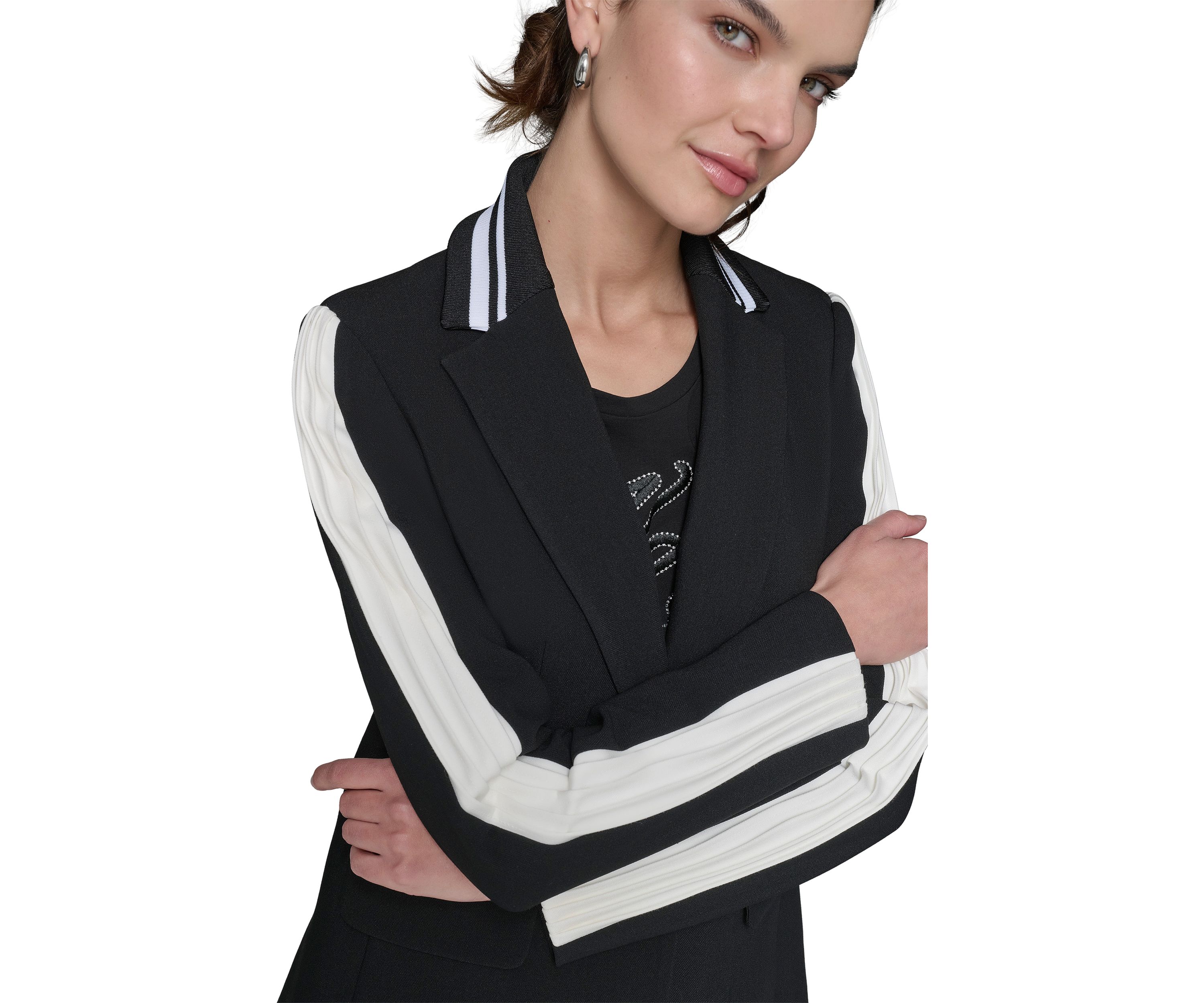 Womens Tipped Sleeve Blazer