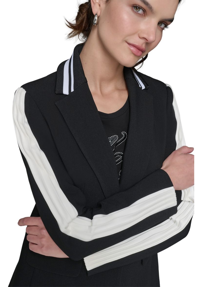 Womens Tipped Sleeve Blazer