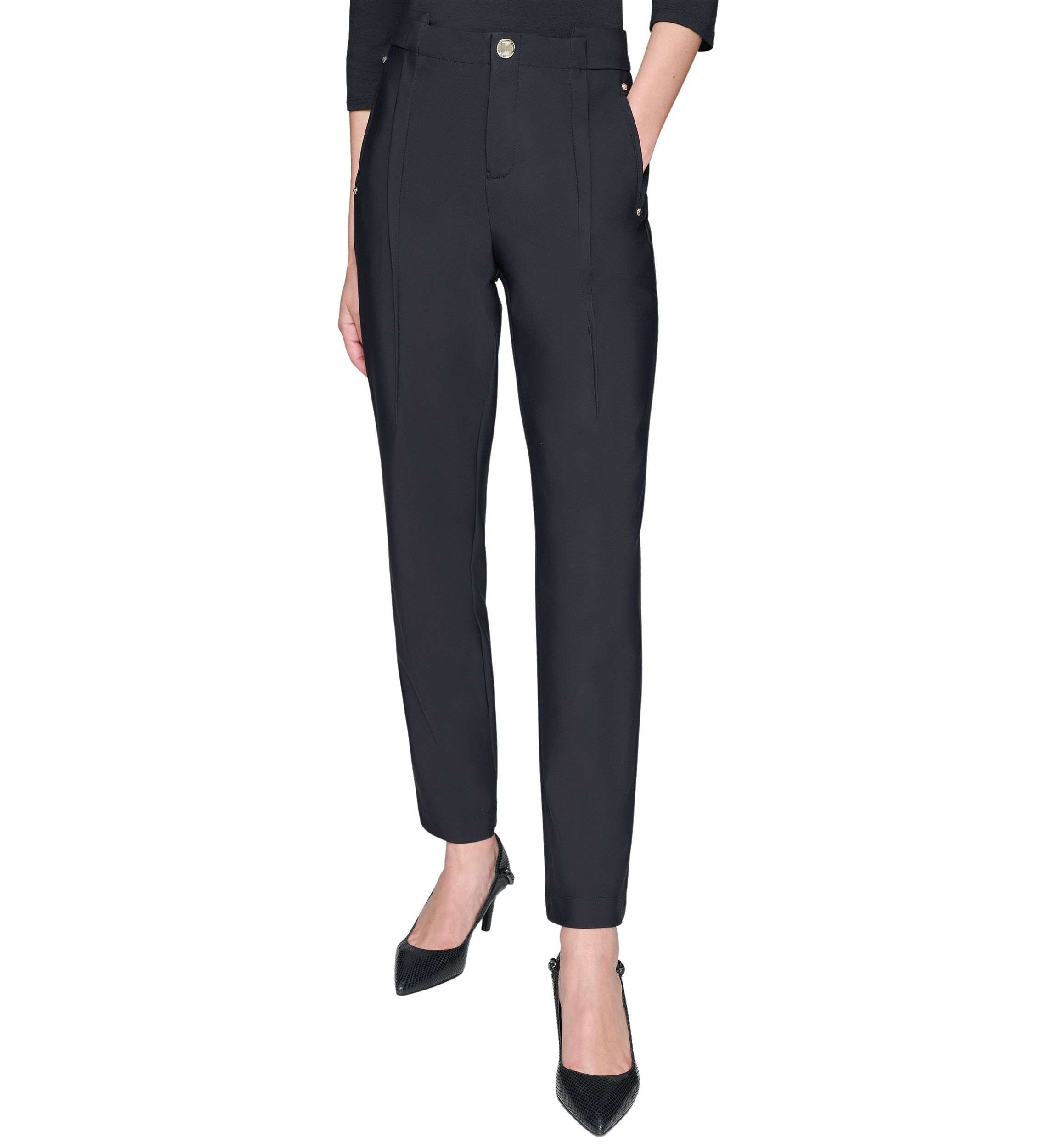 Womens Side Embellished Slim Pants 