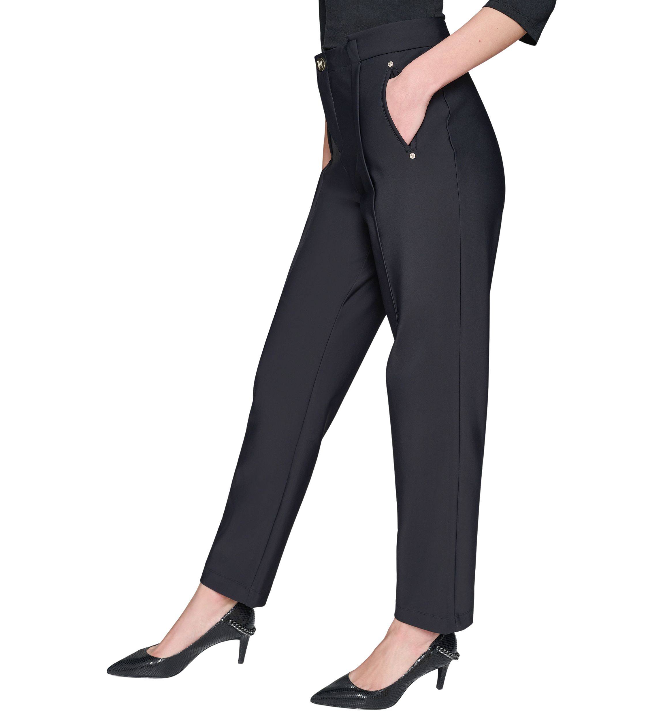 Womens Side Embellished Slim Pants 
