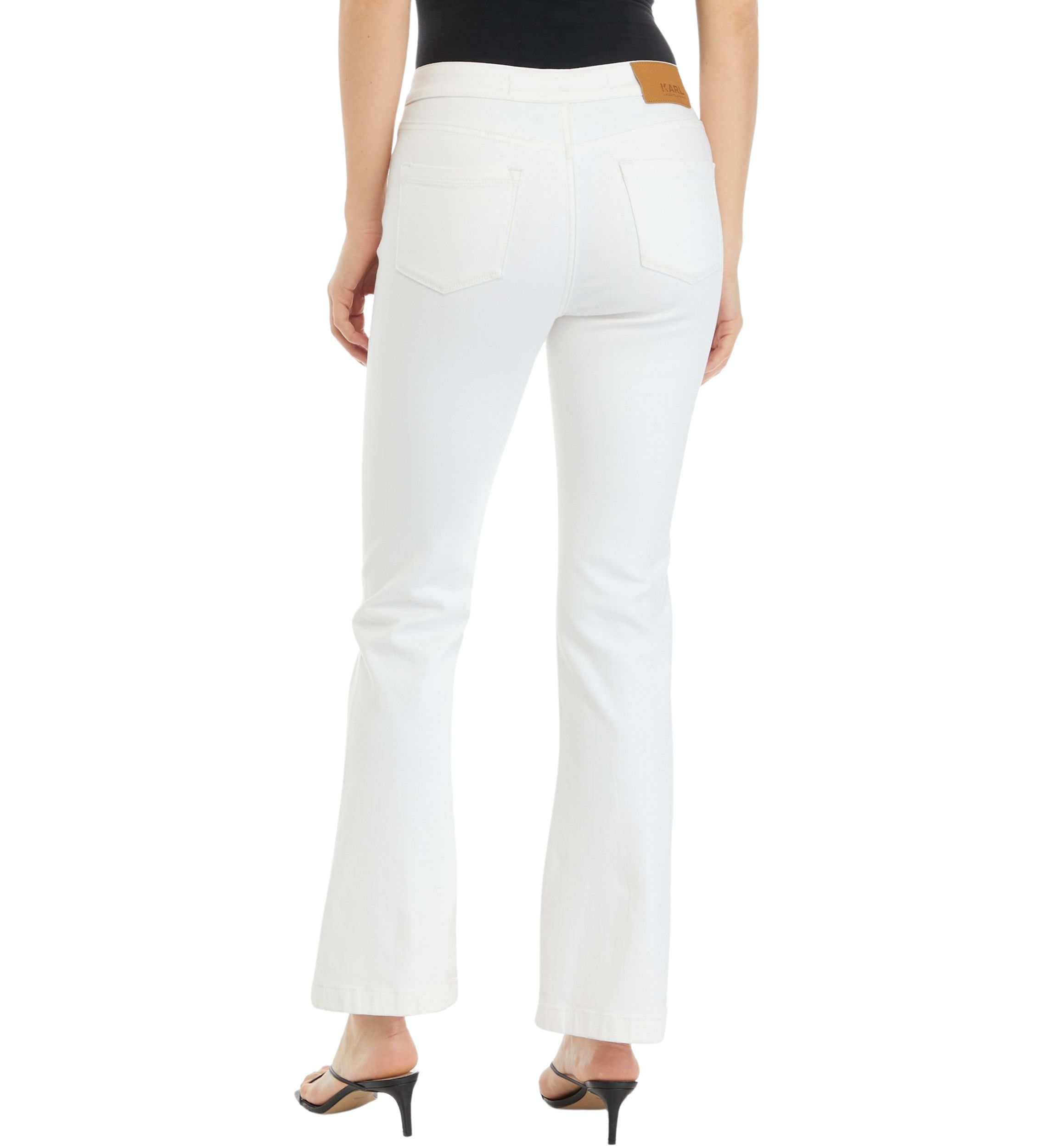 Womens Front Flap Pocket Flare Denim Jeans