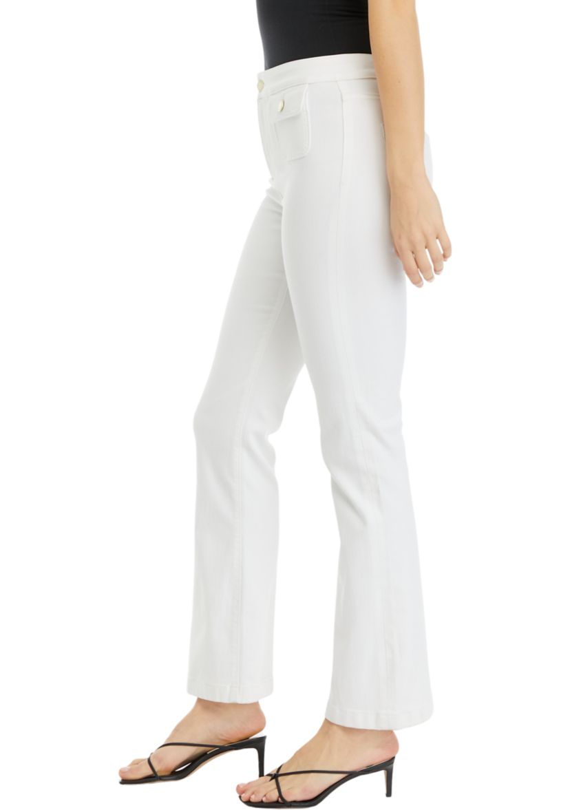Womens Front Flap Pocket Flare Denim Jeans