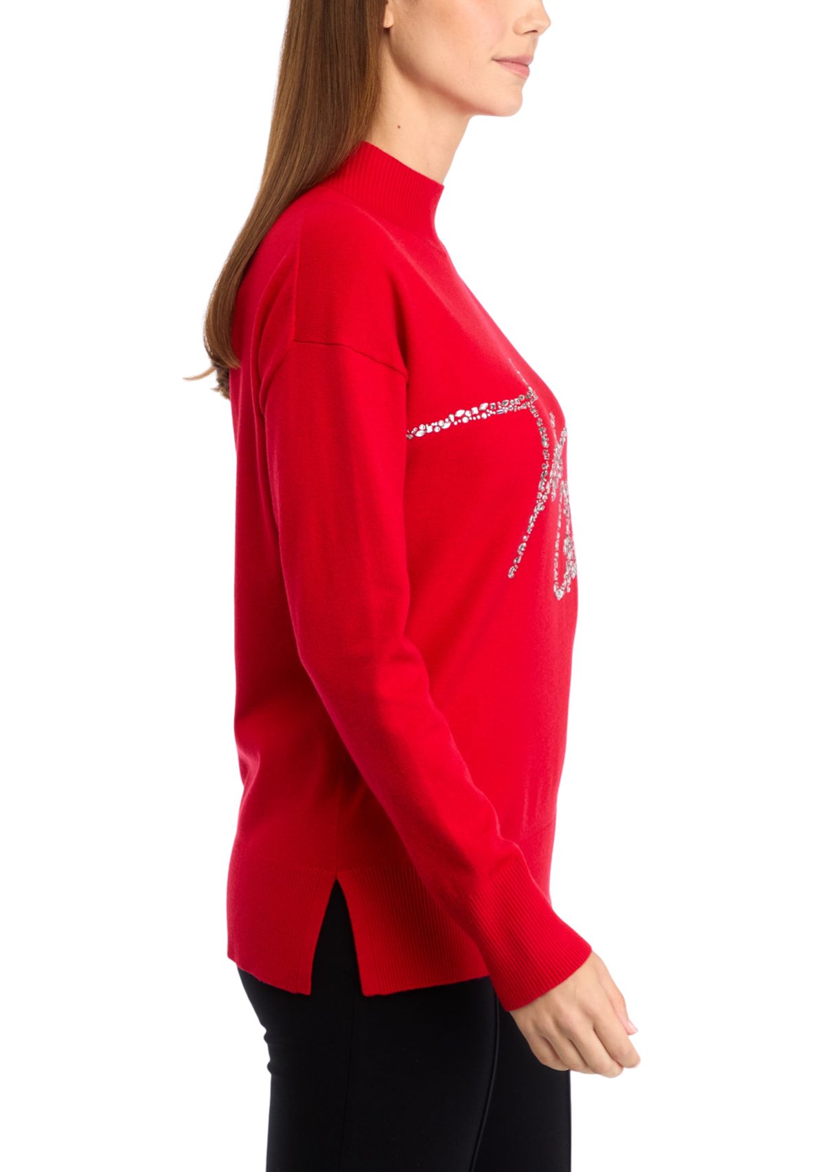 Womens Très Chic Mock Neck Sweater