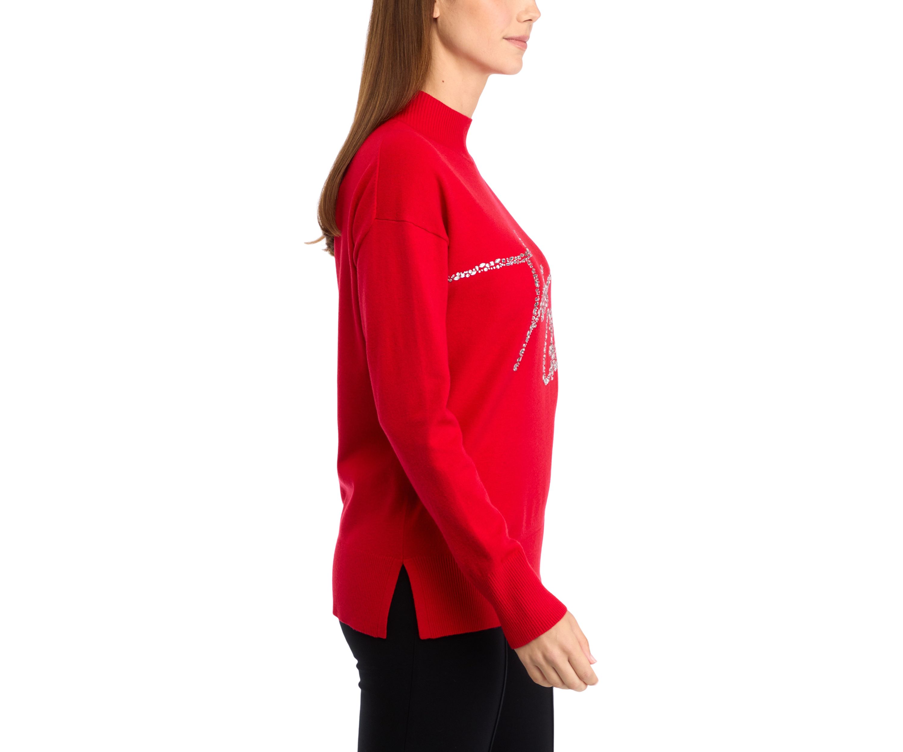 Womens Très Chic Mock Neck Sweater