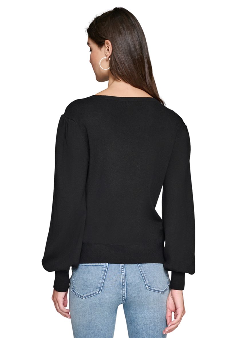 Womens Embroidered Crew Neck Sweater 