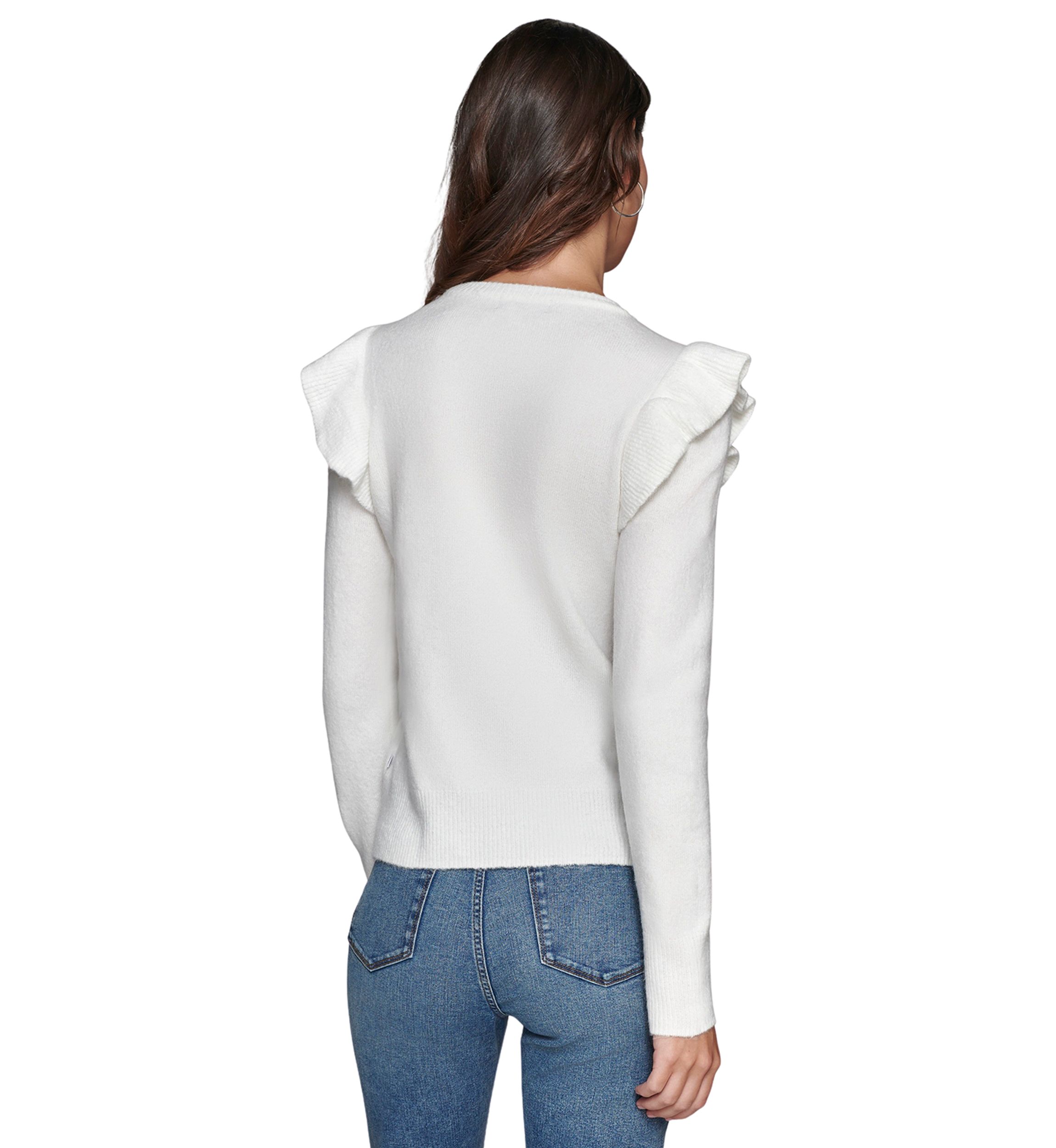 Womens Cest La Vie Ruffle Sweater