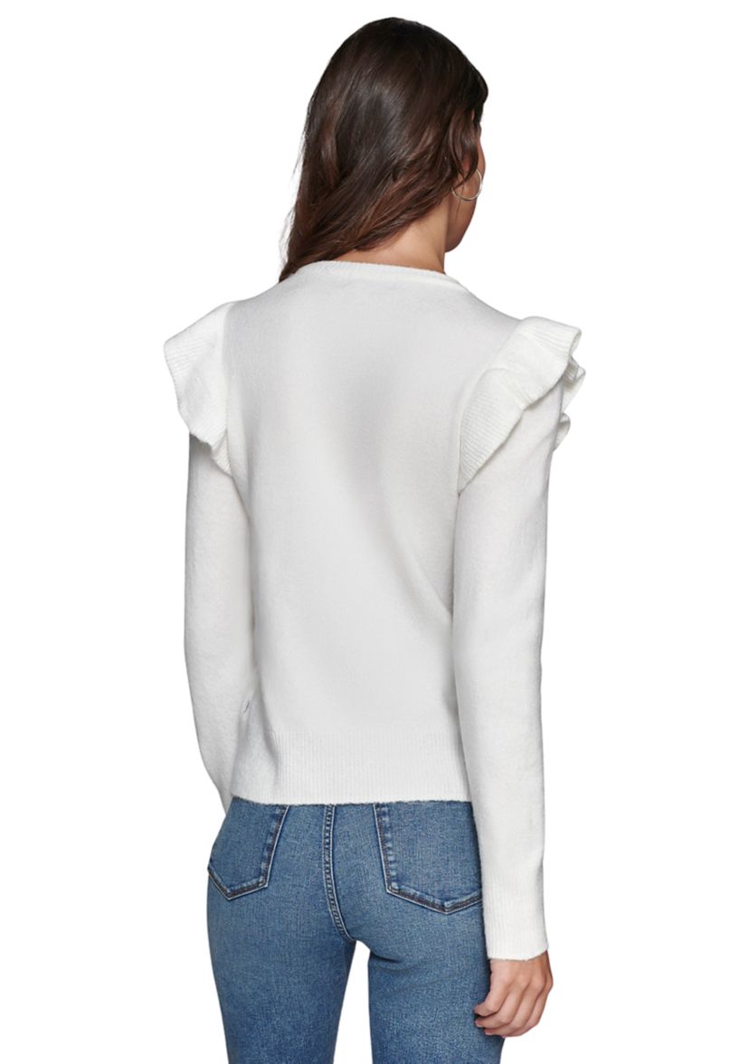 Womens Cest La Vie Ruffle Sweater