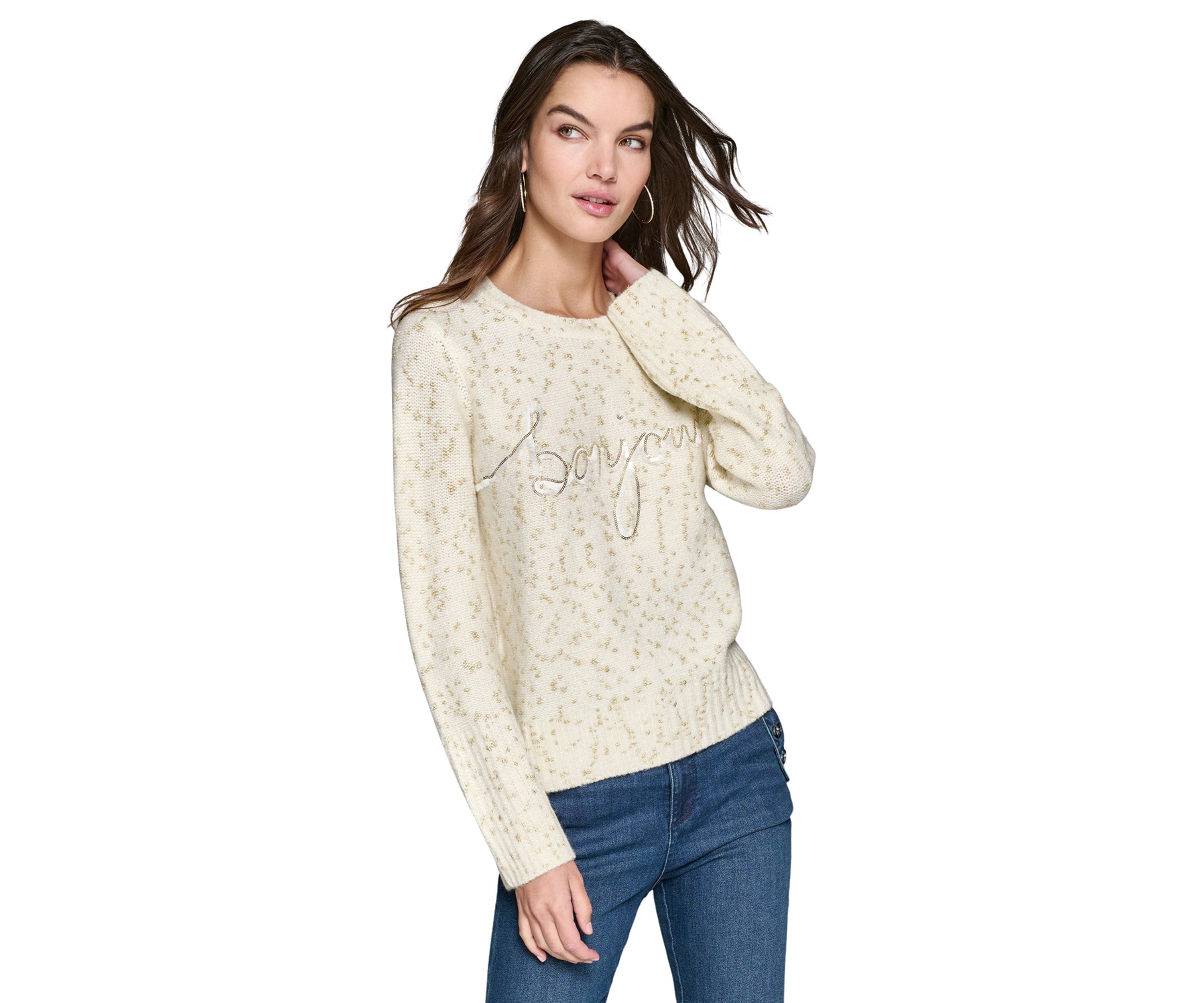 Womens Bonjour Eyelash Sweater