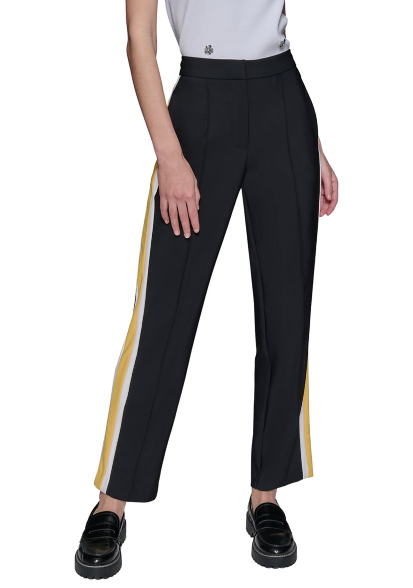 Womens Tuxedo Side Stripe Wide Leg Pants