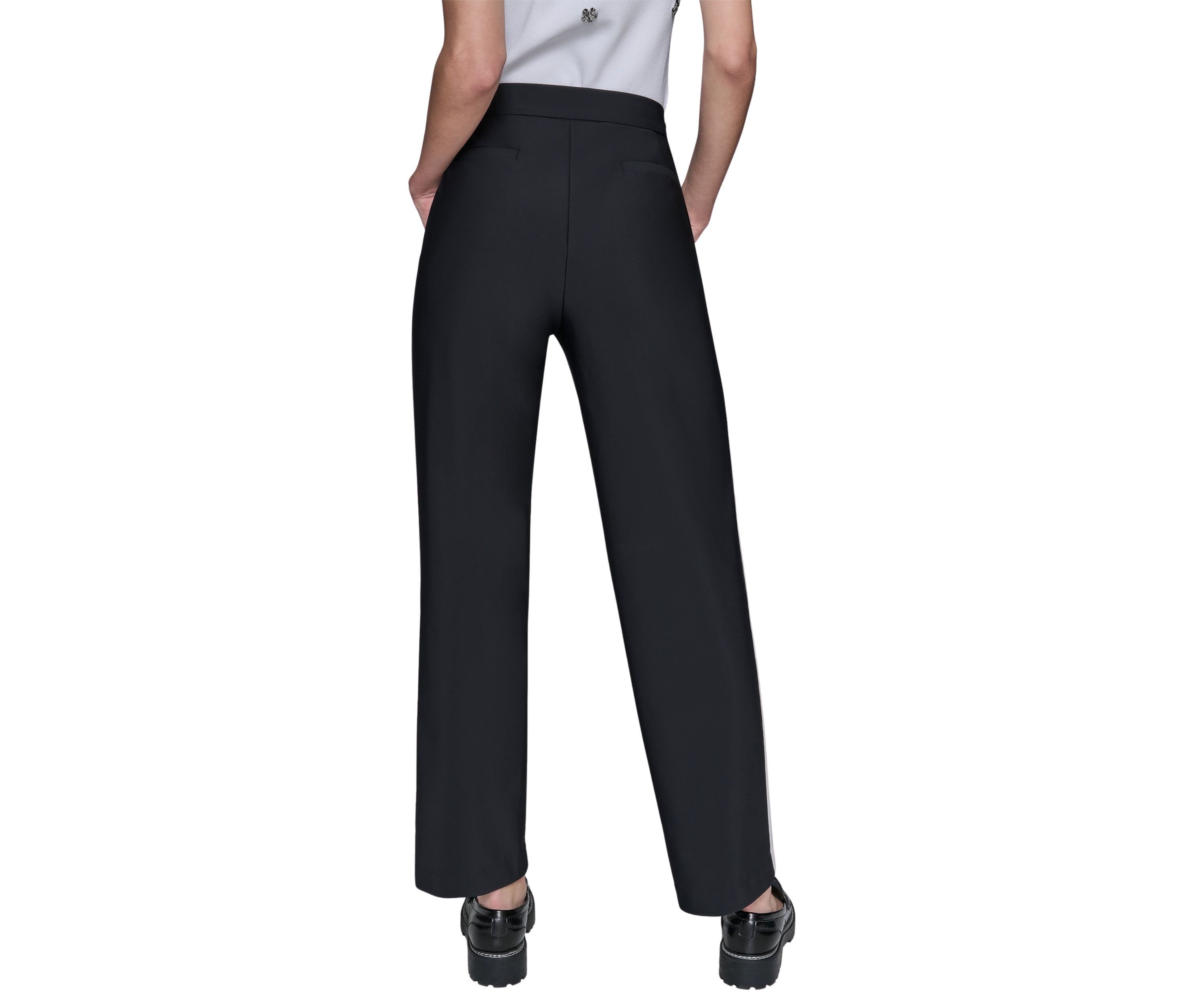 Womens Tuxedo Side Stripe Wide Leg Pants