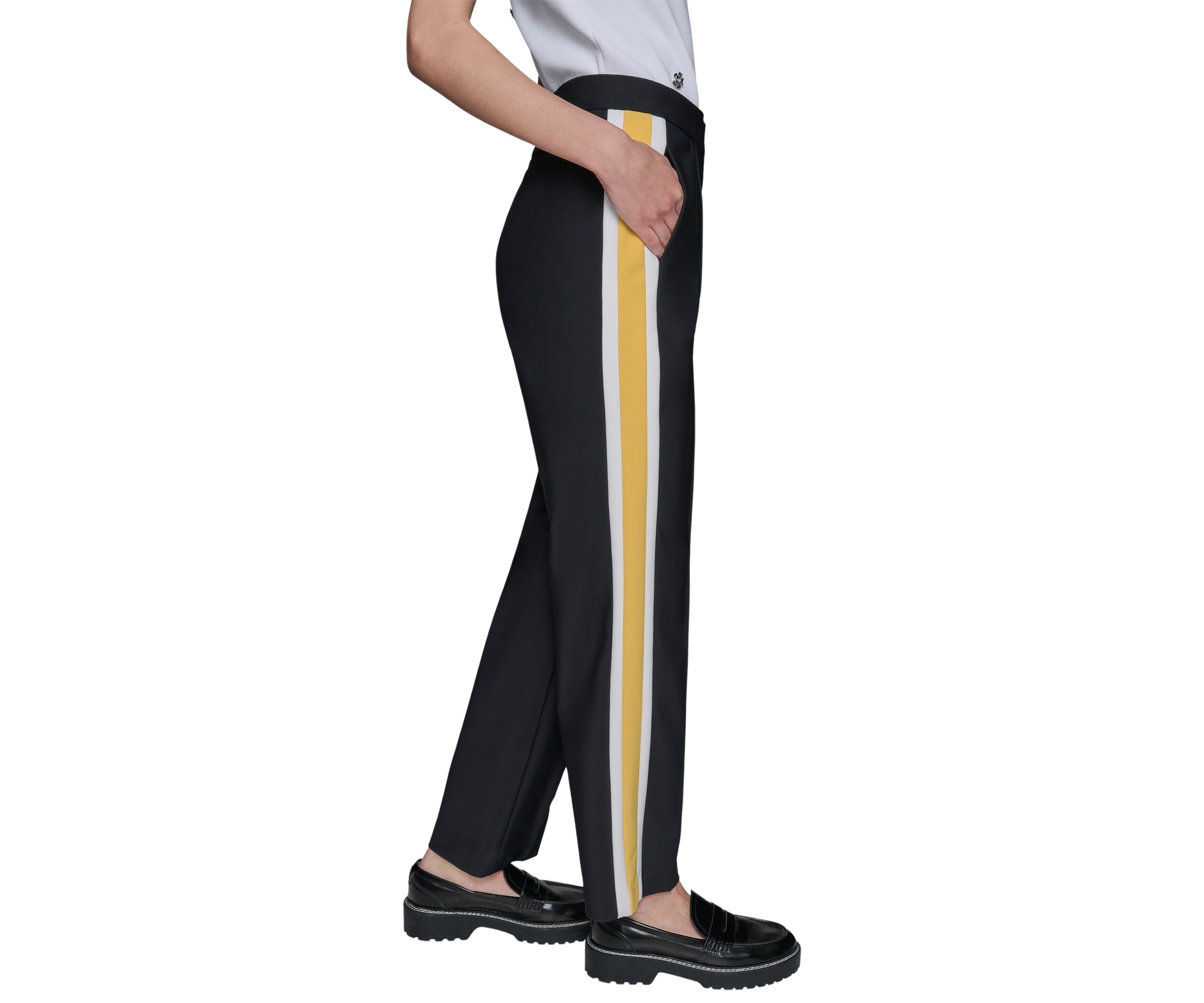 Womens Tuxedo Side Stripe Wide Leg Pants