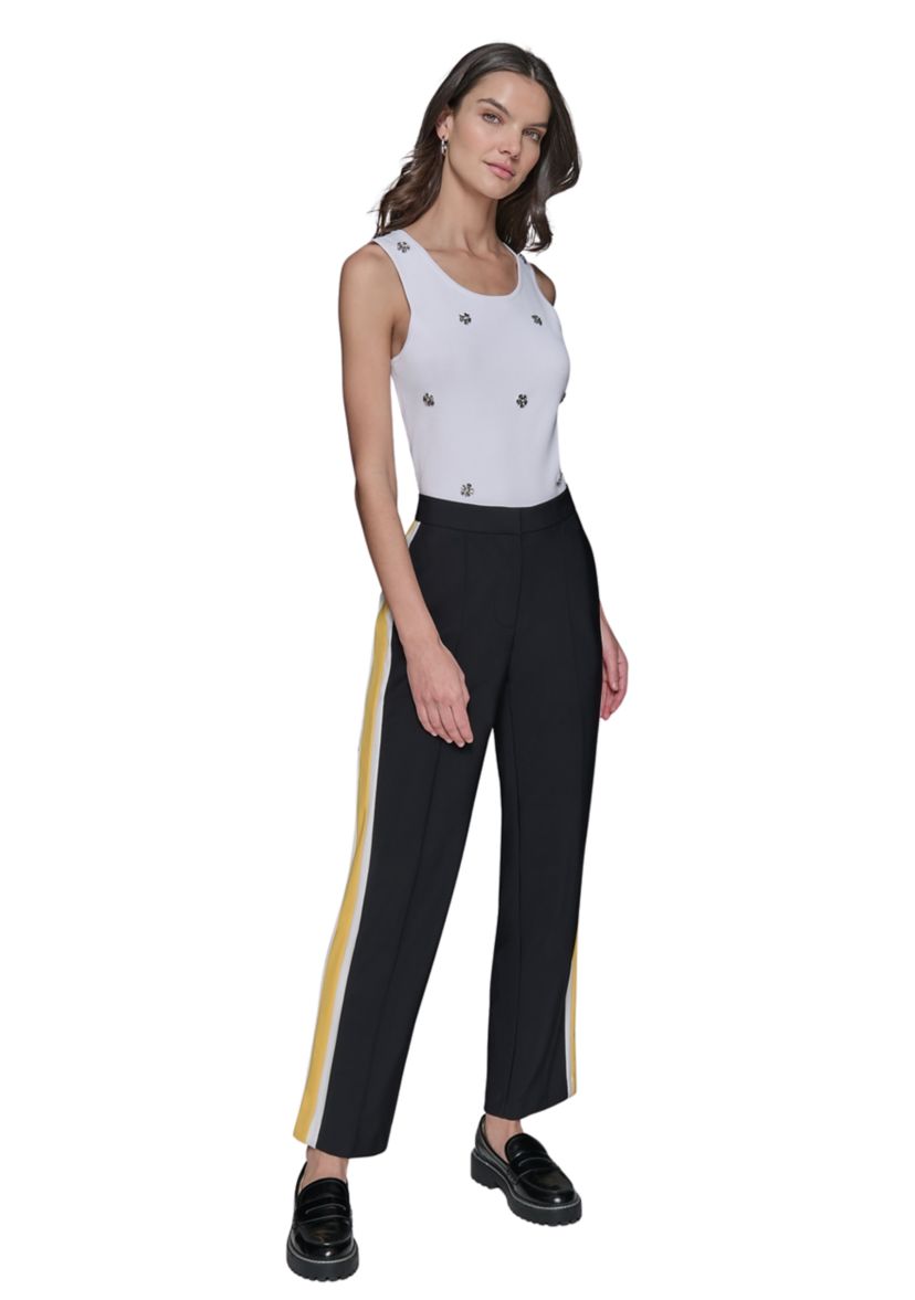 Womens Tuxedo Side Stripe Wide Leg Pants