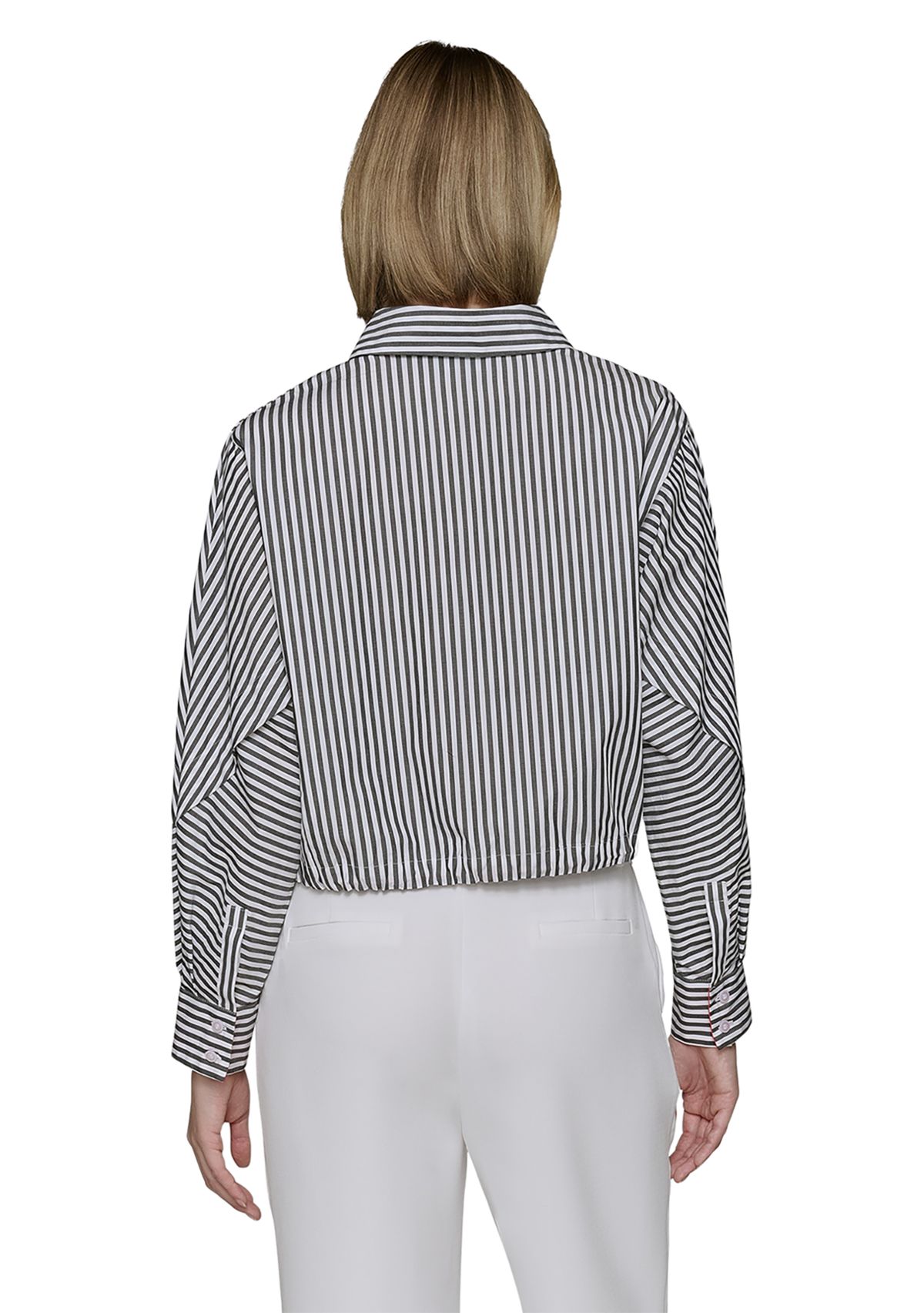 Womens Long Sleeve Vertical Stripe Shirt 