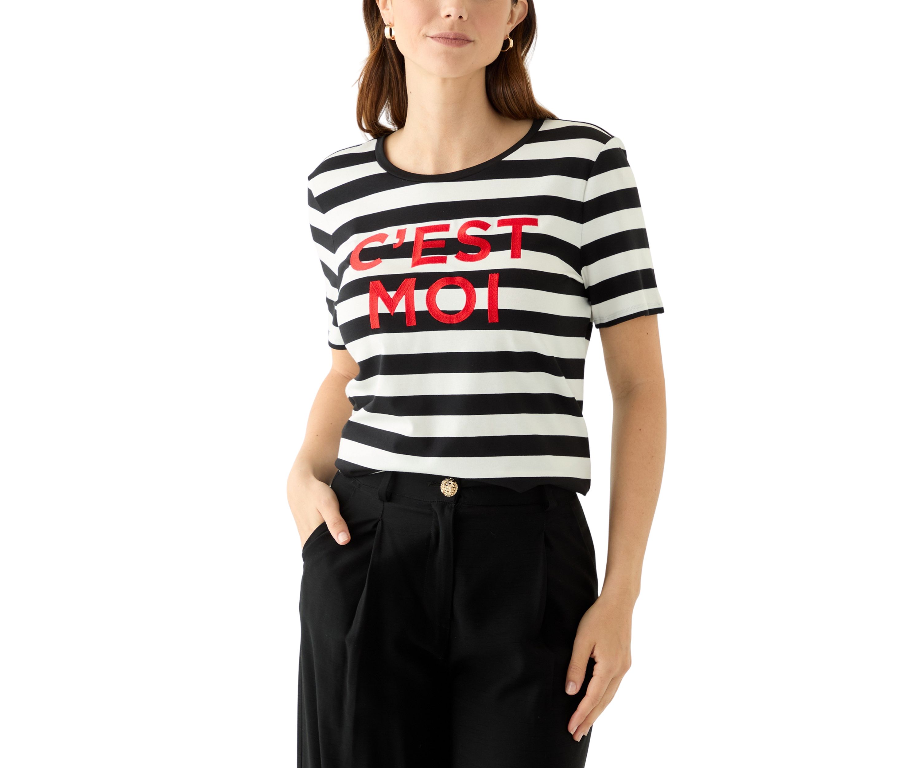 Womens Cest Moi Short Sleeve Stripe T-Shirt