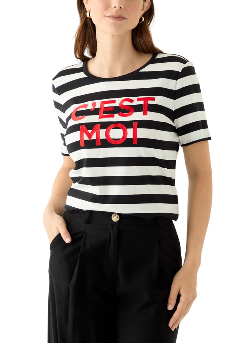 Womens Cest Moi Short Sleeve Stripe T-Shirt