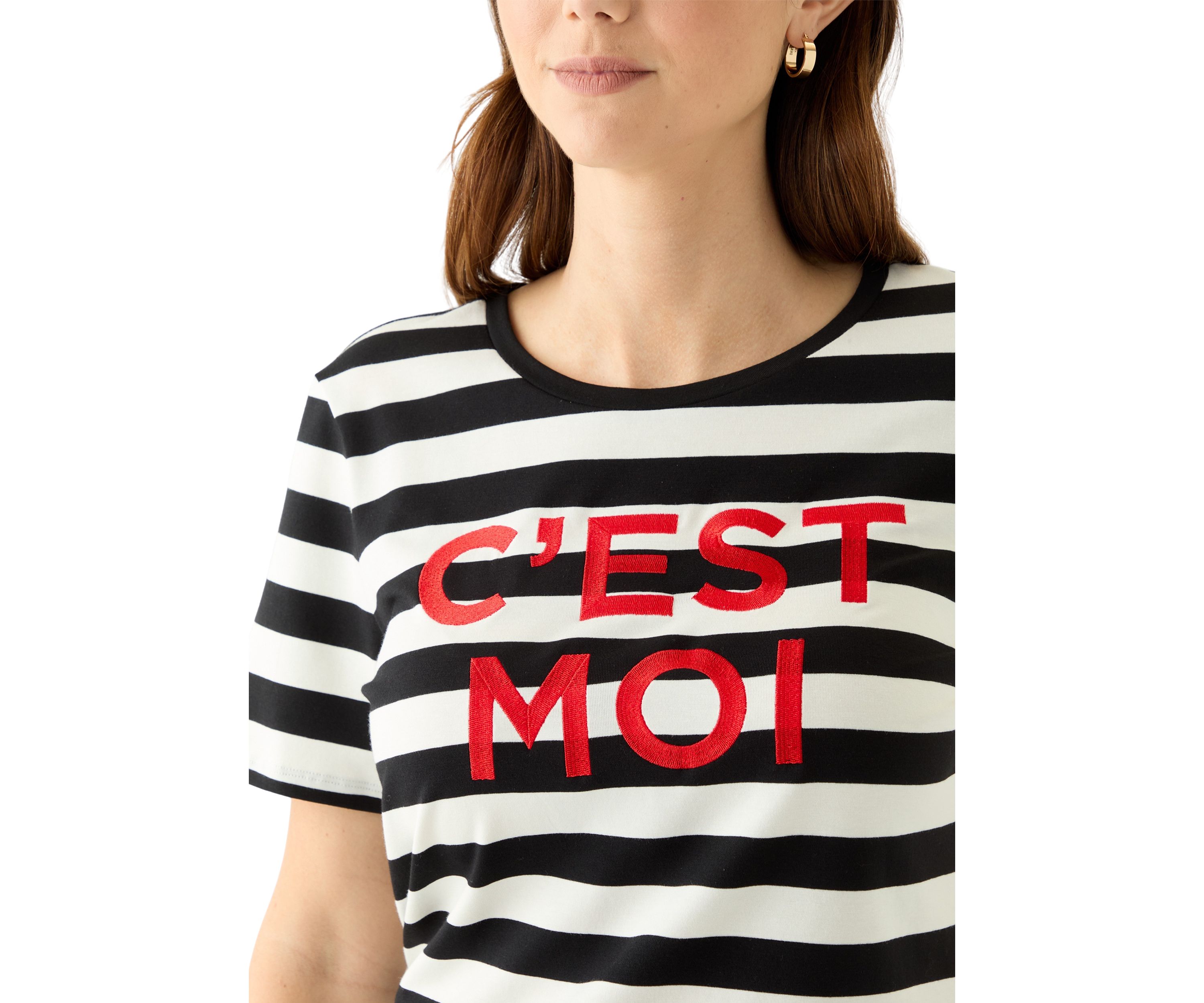 Womens Cest Moi Short Sleeve Stripe T-Shirt