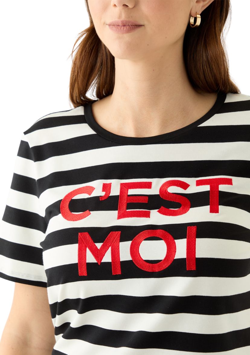 Womens Cest Moi Short Sleeve Stripe T-Shirt