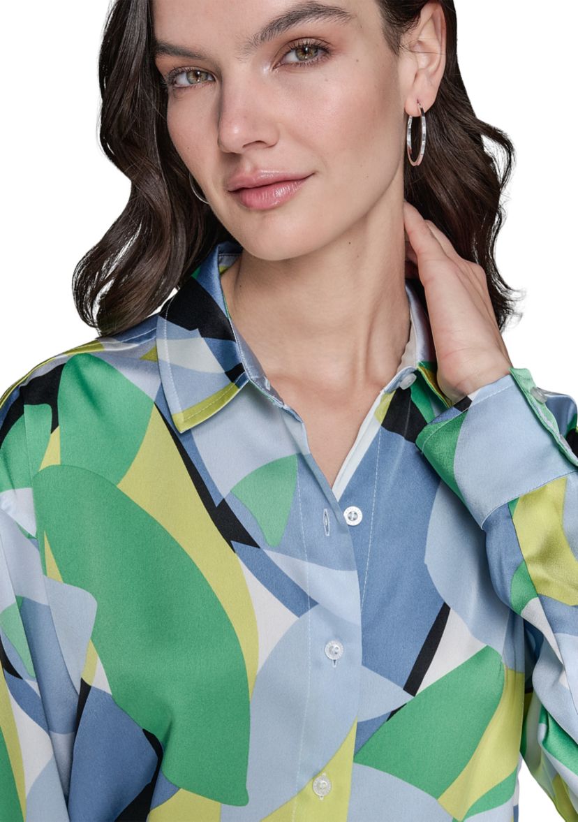 Womens Long Sleeve Geometric Big Shirt
