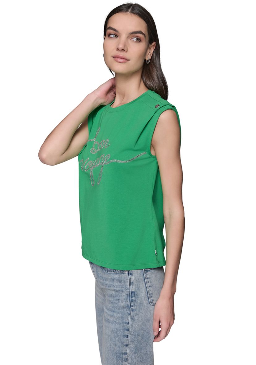 Womens Cap Sleeve Bon Voyage Knit Top