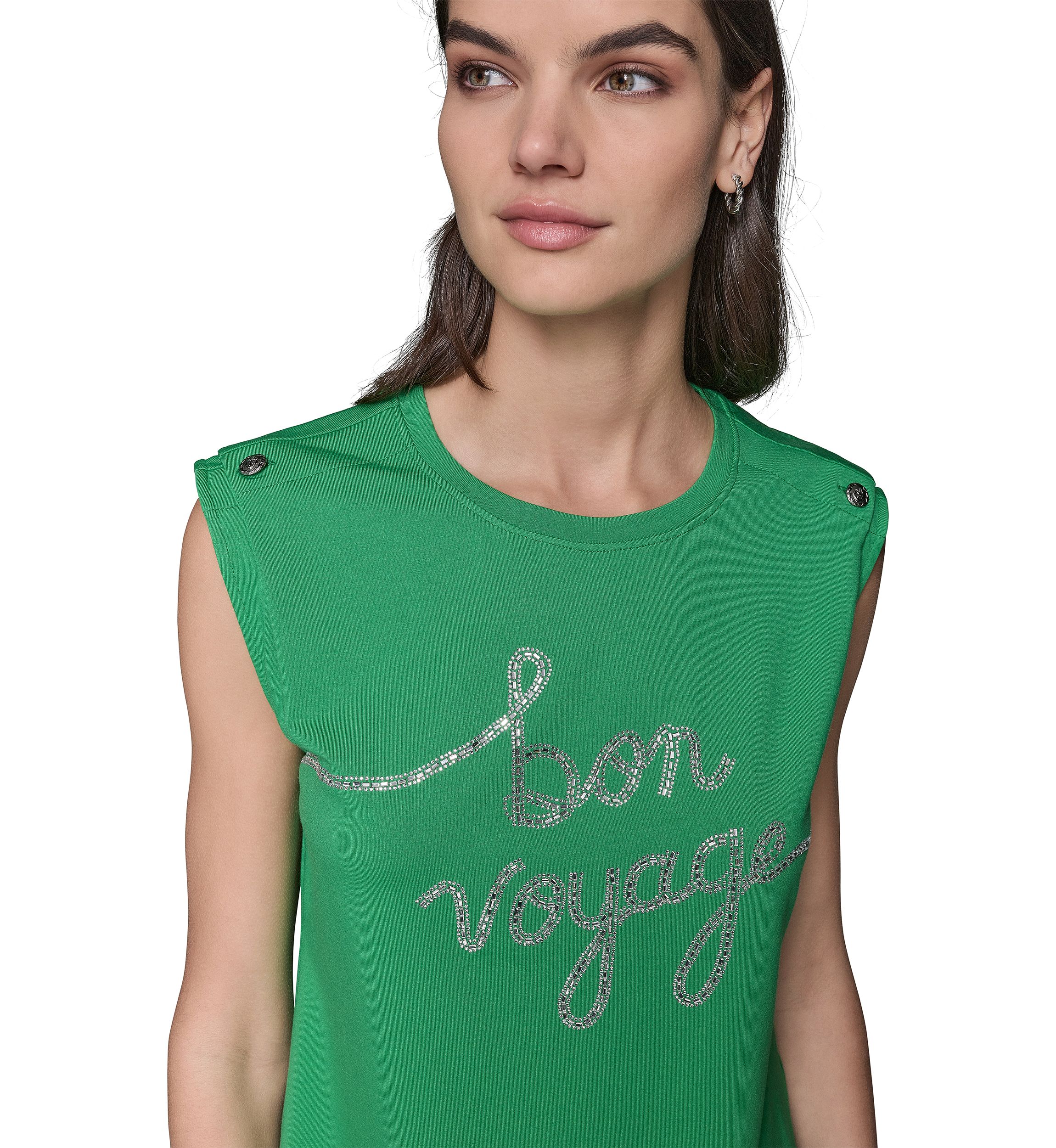 Womens Cap Sleeve Bon Voyage Knit Top
