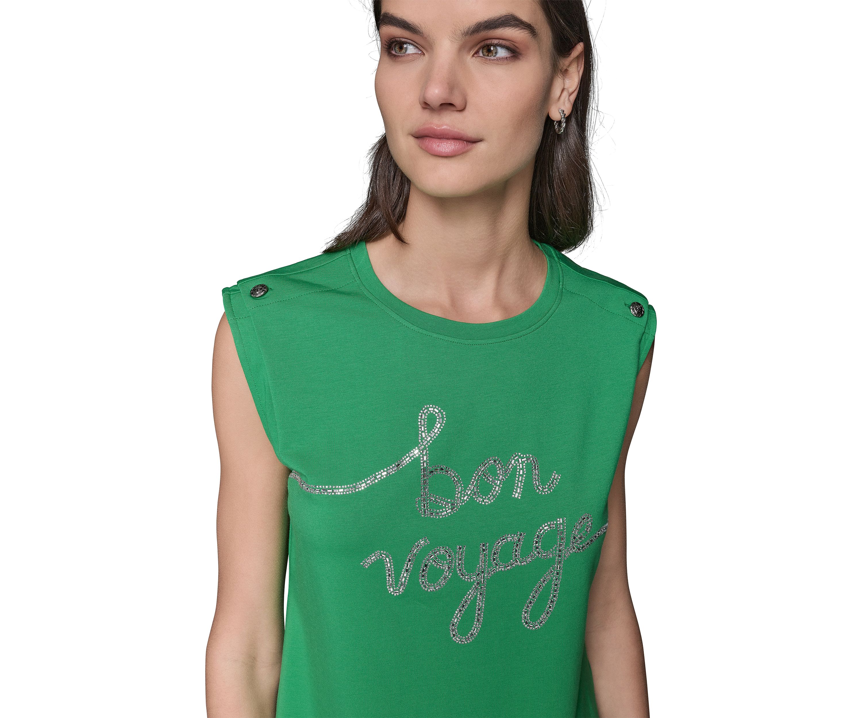 Womens Cap Sleeve Bon Voyage Knit Top
