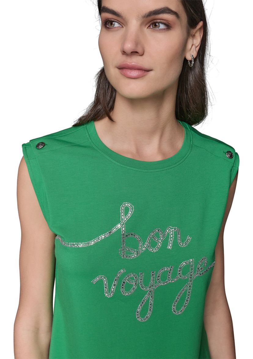 Womens Cap Sleeve Bon Voyage Knit Top
