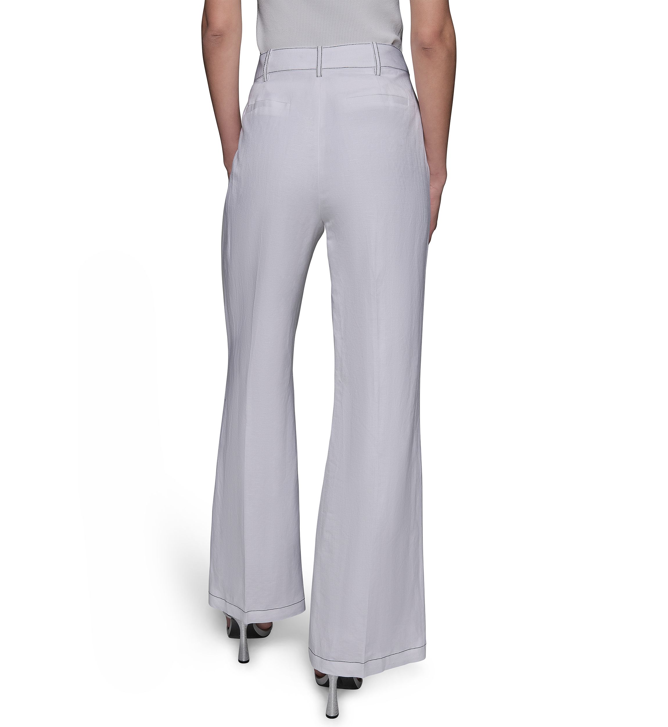 Womens Front Button Wide Leg Pants