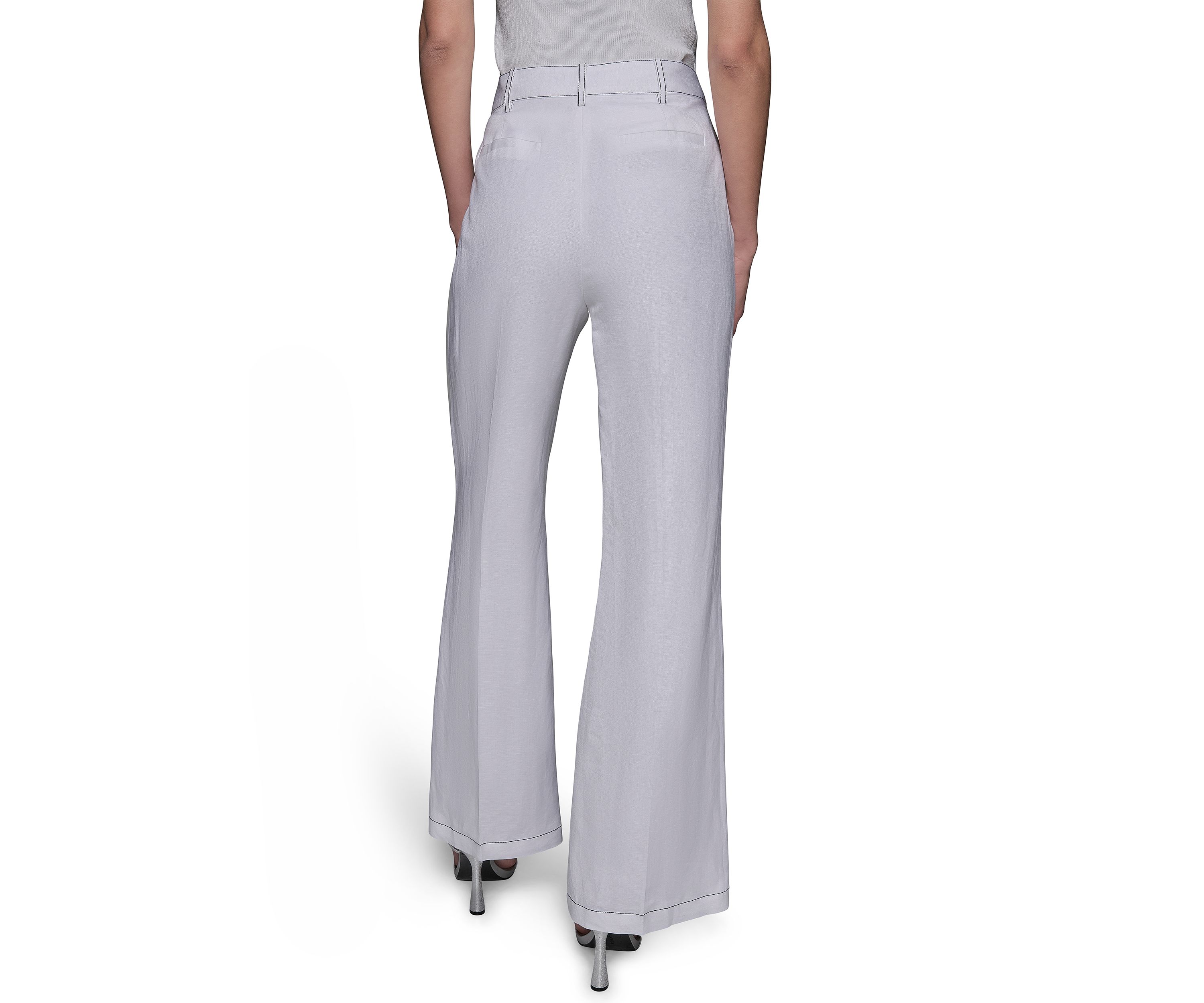 Womens Front Button Wide Leg Pants