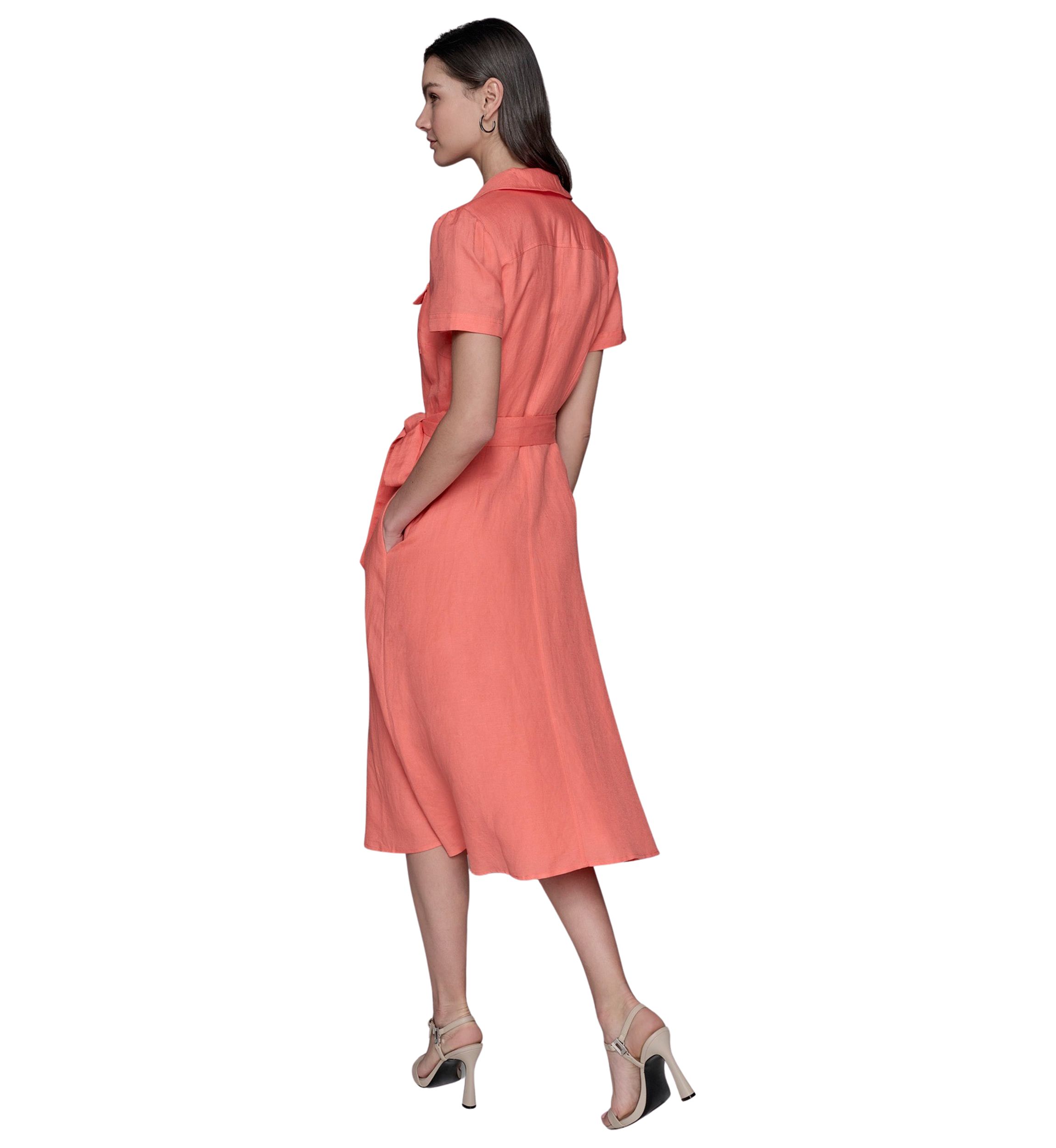 Womens Button Down Linen Dress