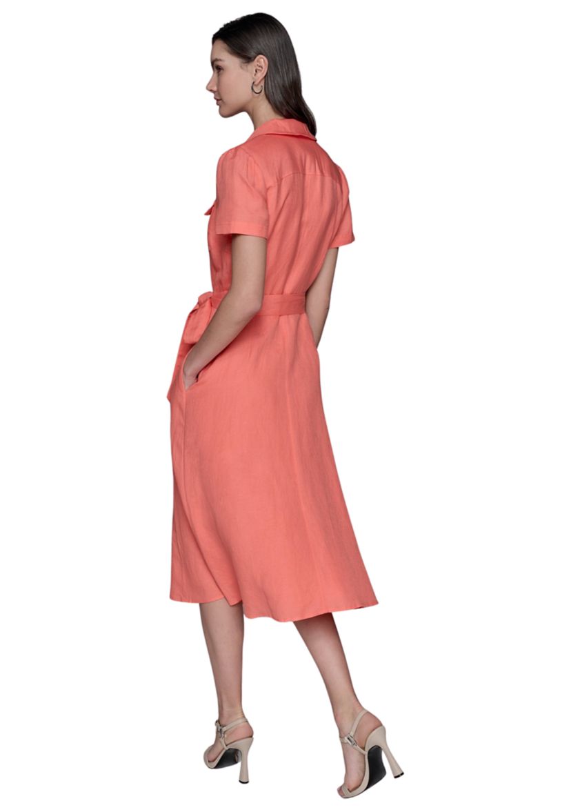 Womens Button Down Linen Dress