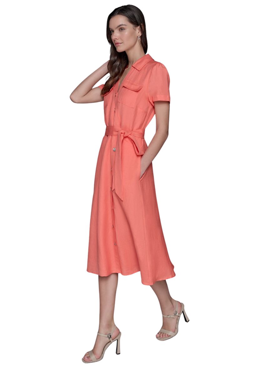 Womens Button Down Linen Dress
