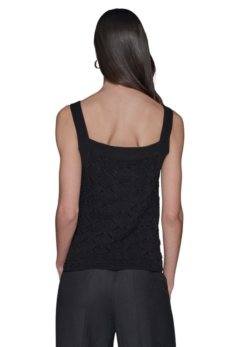 Womens Feather Fan Sweater Knit Tank Top