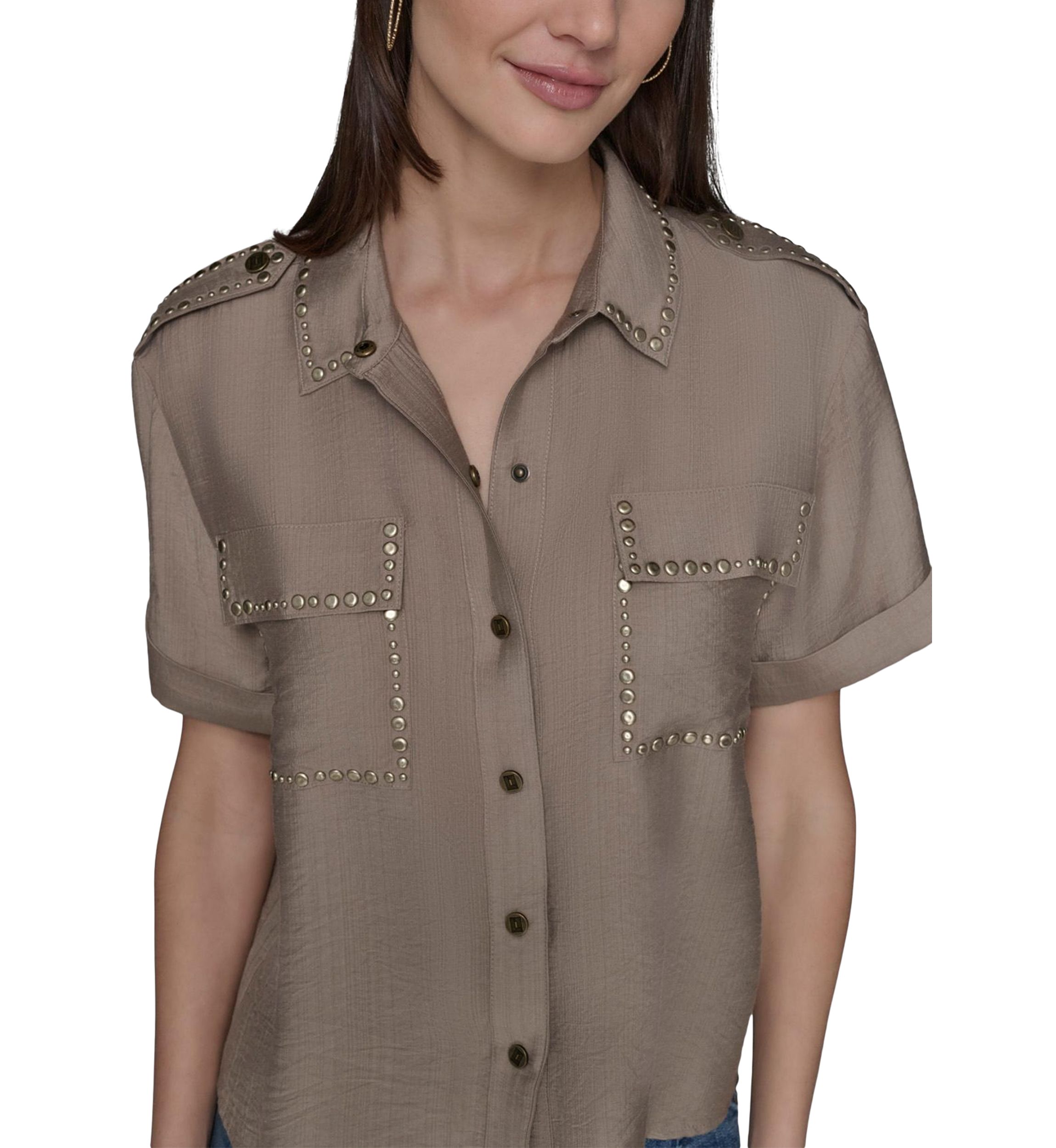 Womens Stud Camp Shirt