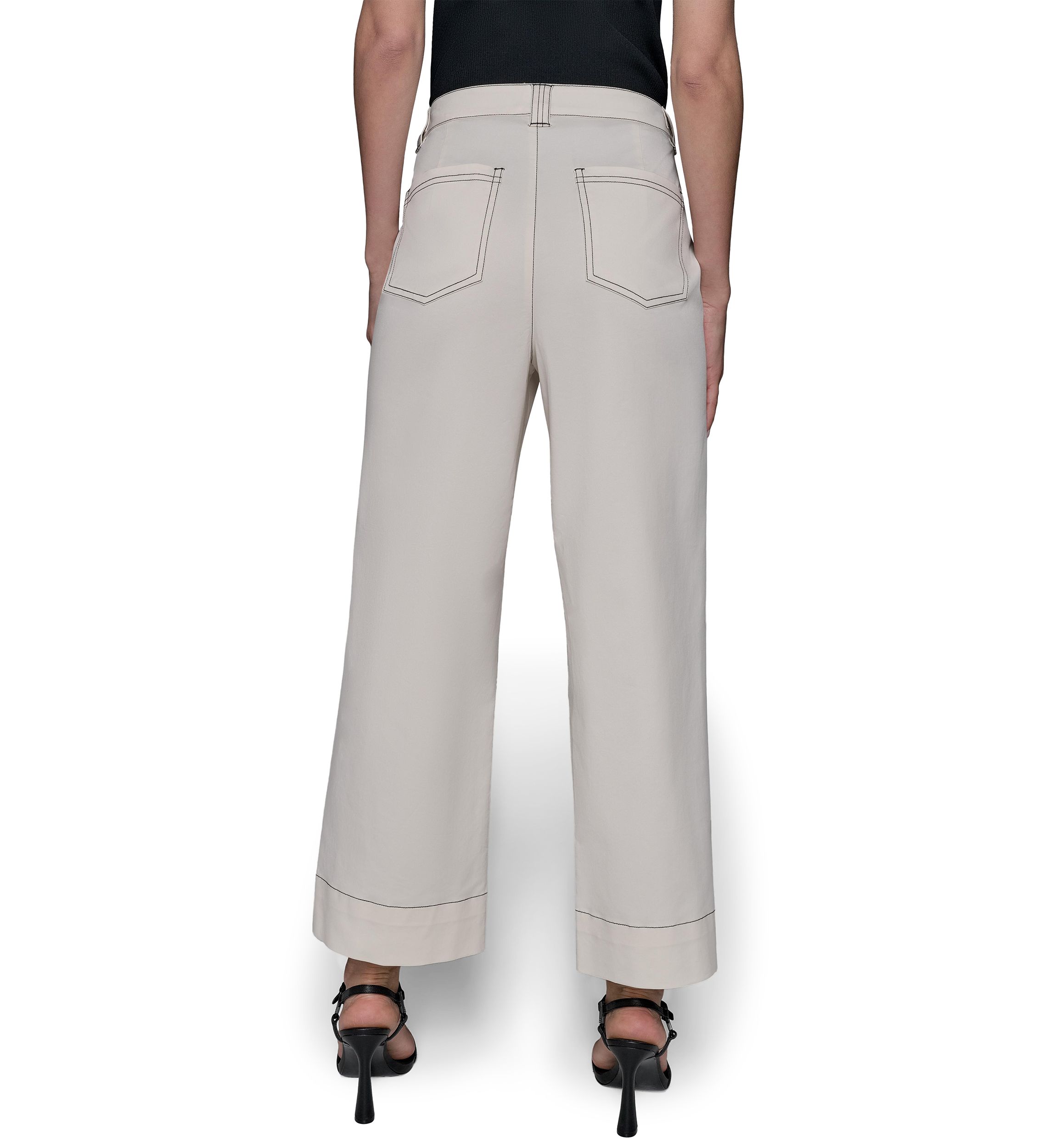 Womens Contrast Stitched Flare Pants