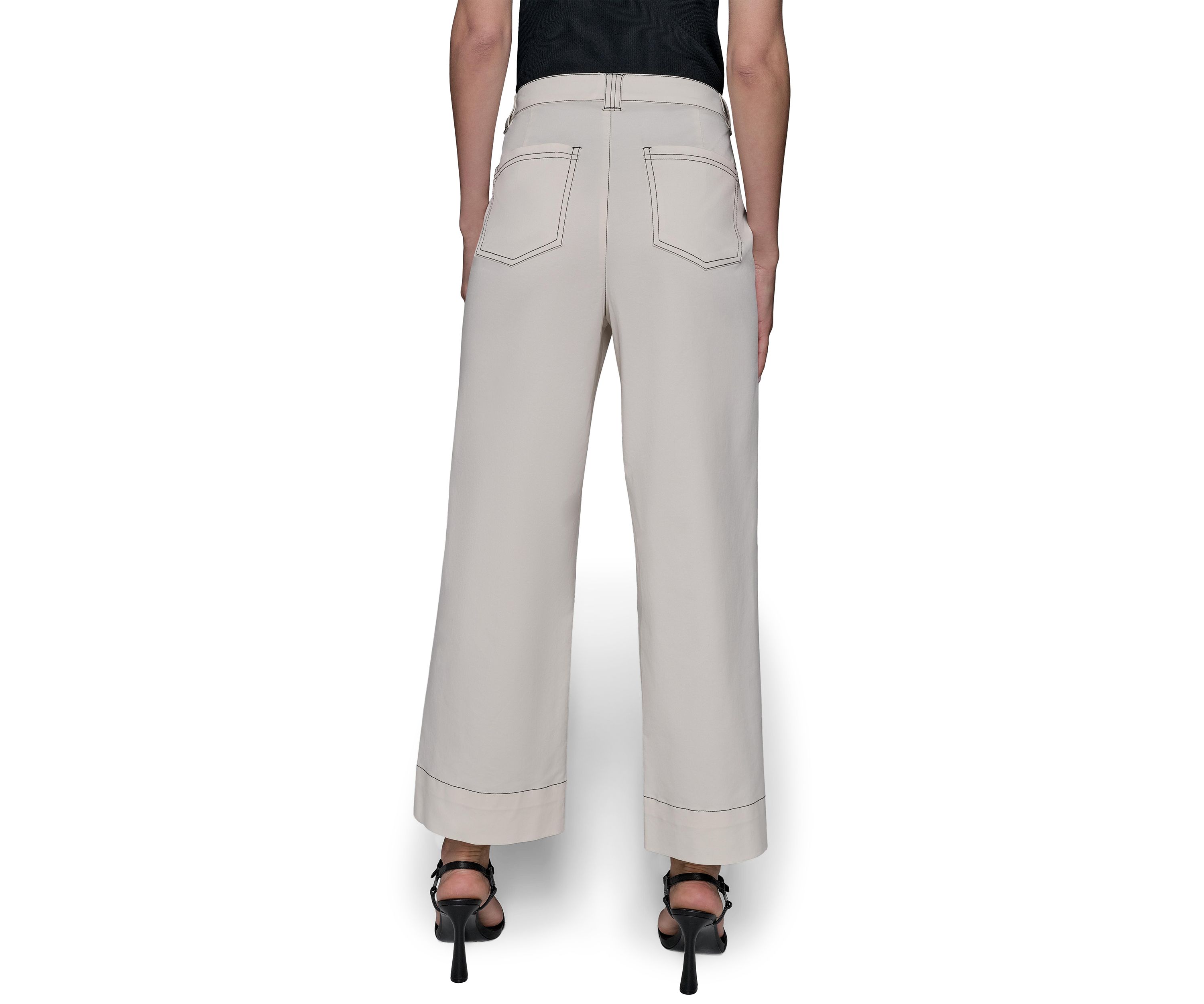 Womens Contrast Stitched Flare Pants