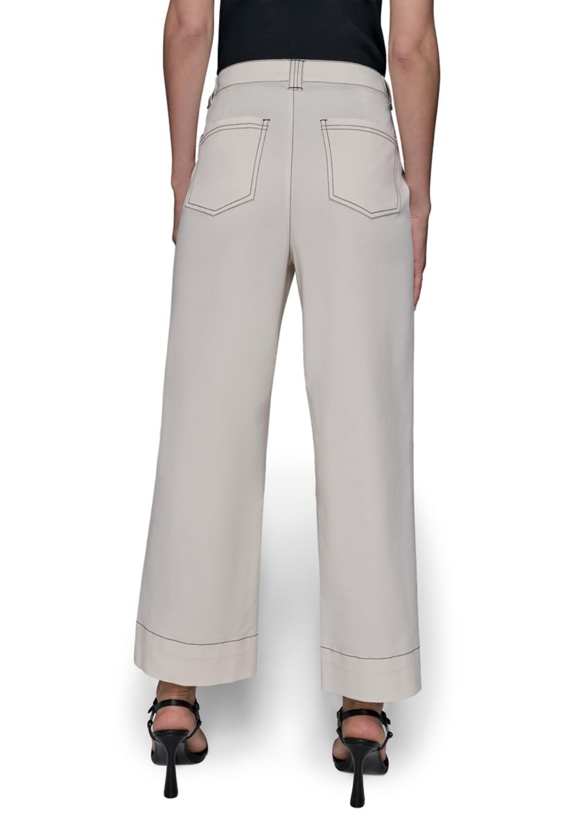 Womens Contrast Stitched Flare Pants