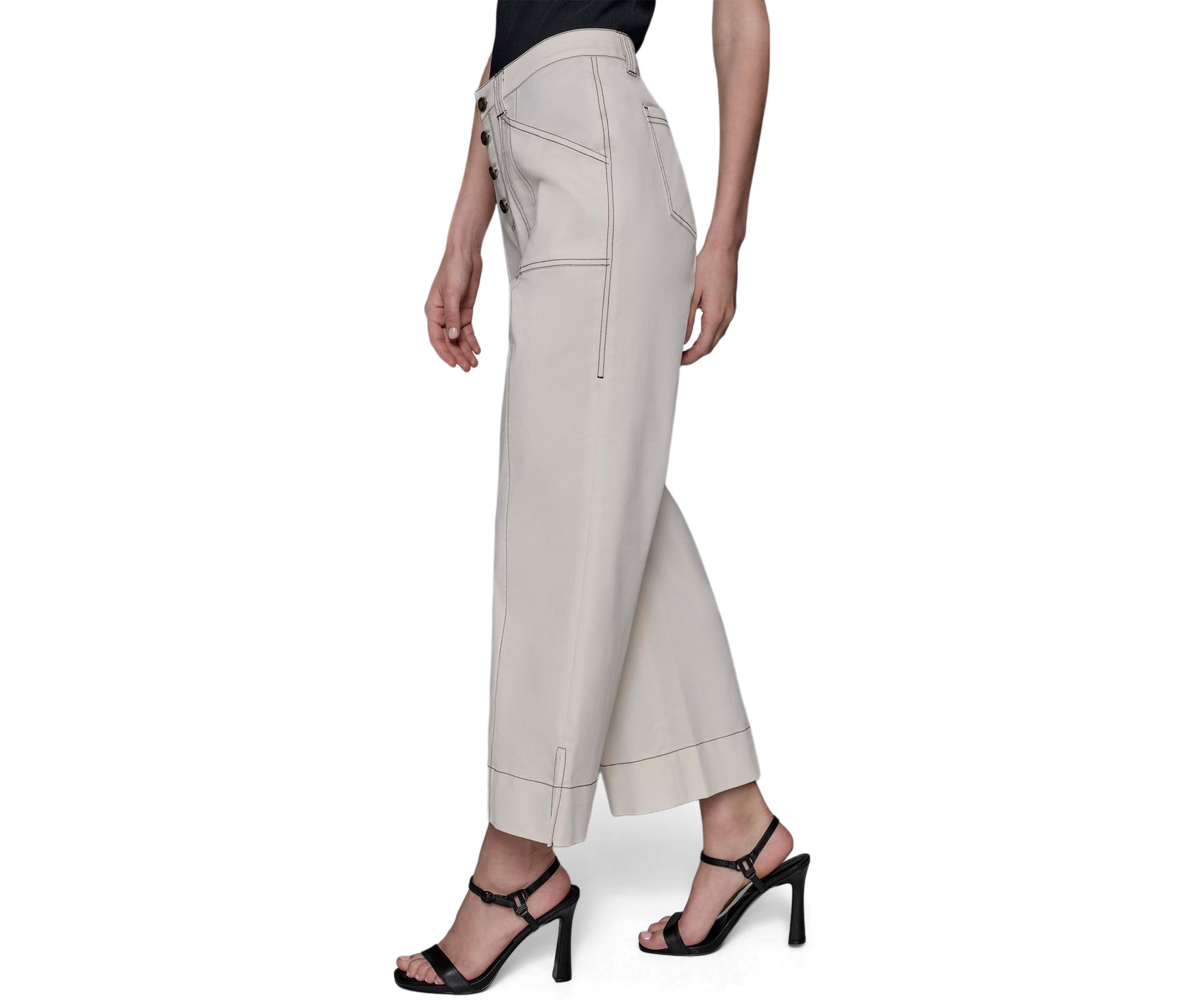 Womens Contrast Stitched Flare Pants