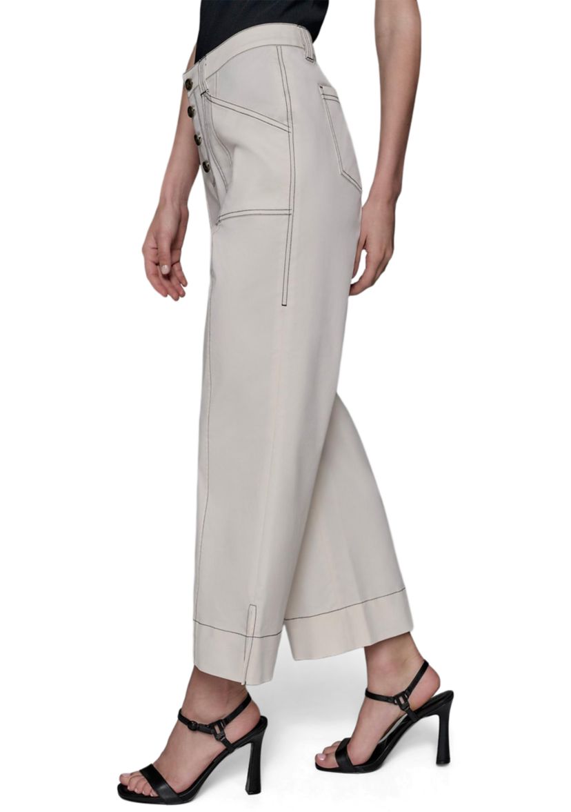 Womens Contrast Stitched Flare Pants