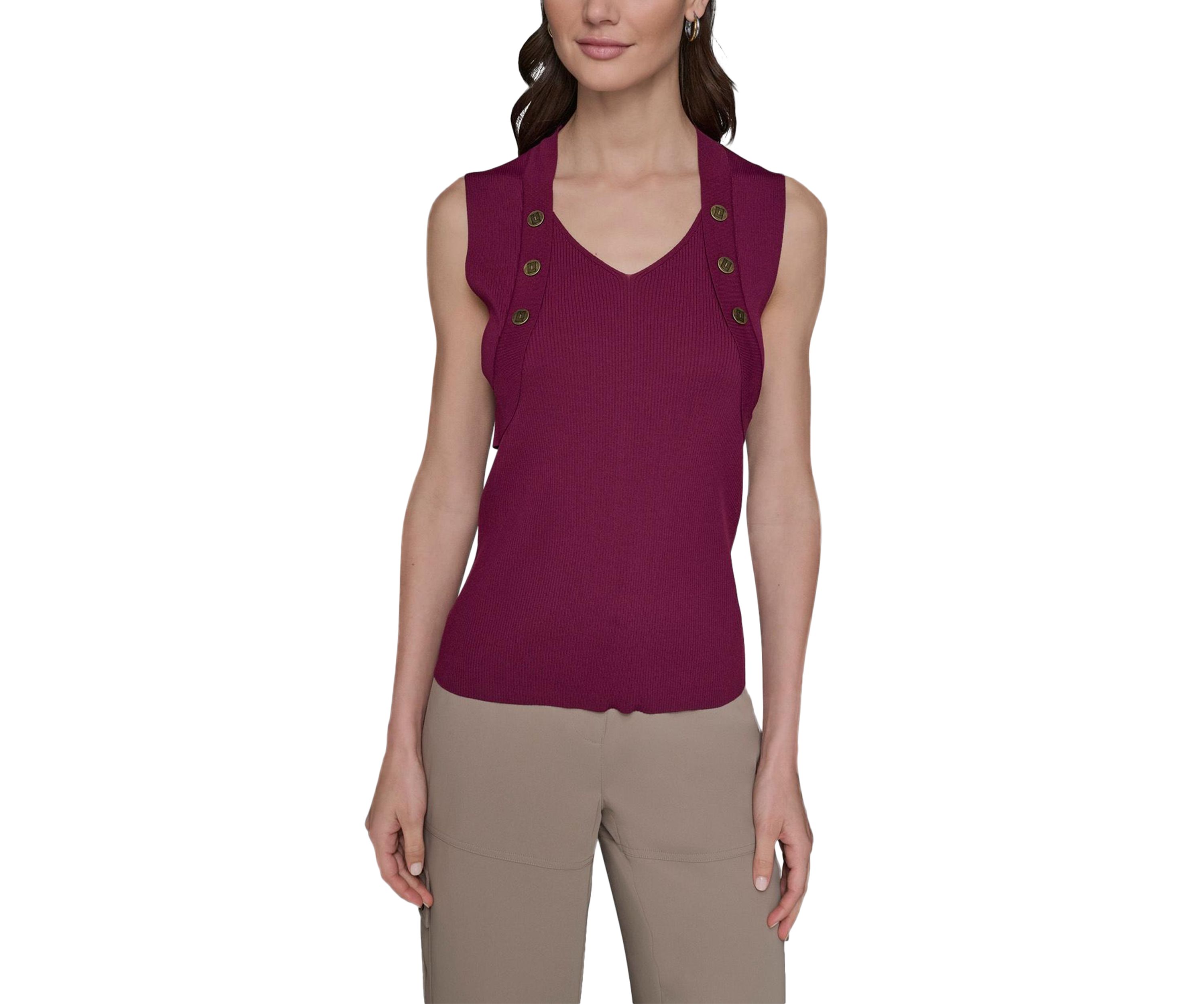 Womens Sleeveless V-Neck Sweater Tank