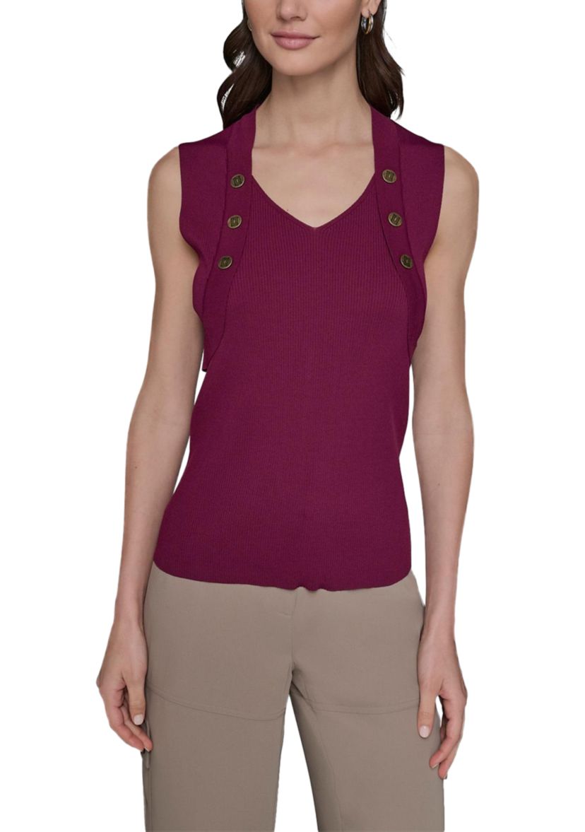 Womens Sleeveless V-Neck Sweater Tank